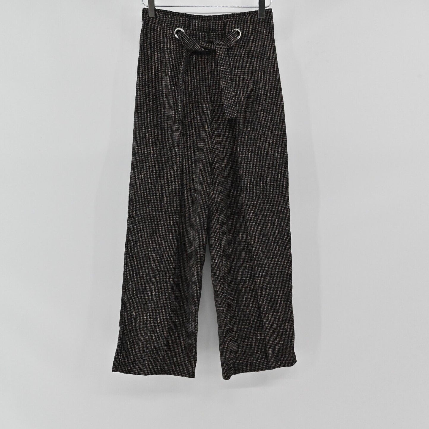 SKIES ARE BLUE Pants Womens Size S Houndstooth Print Wide Leg High Rise Trouser