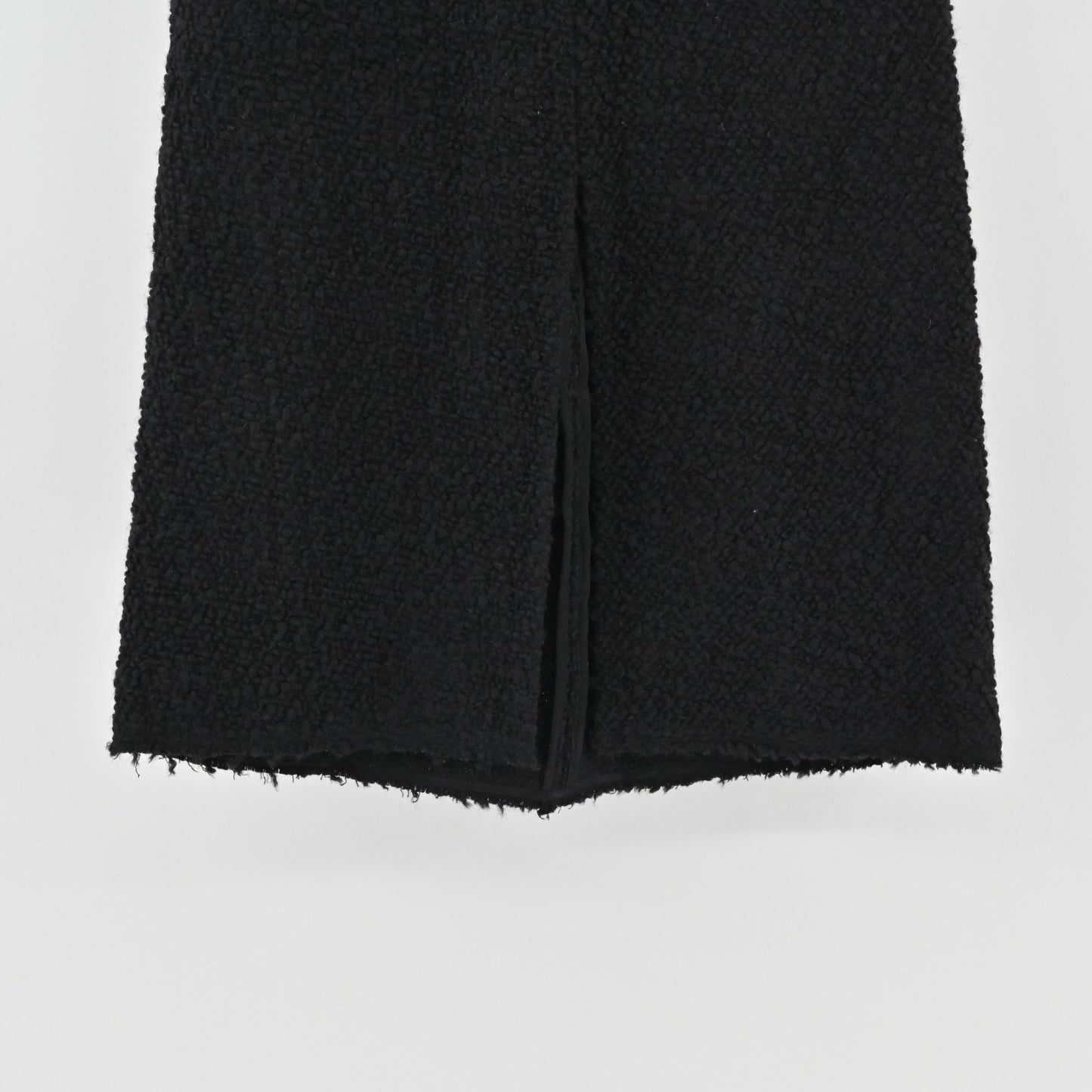 Isabel Marant Black Wool Tweed Skirt Size 36 Front Slit ALine Classic Midi Retro