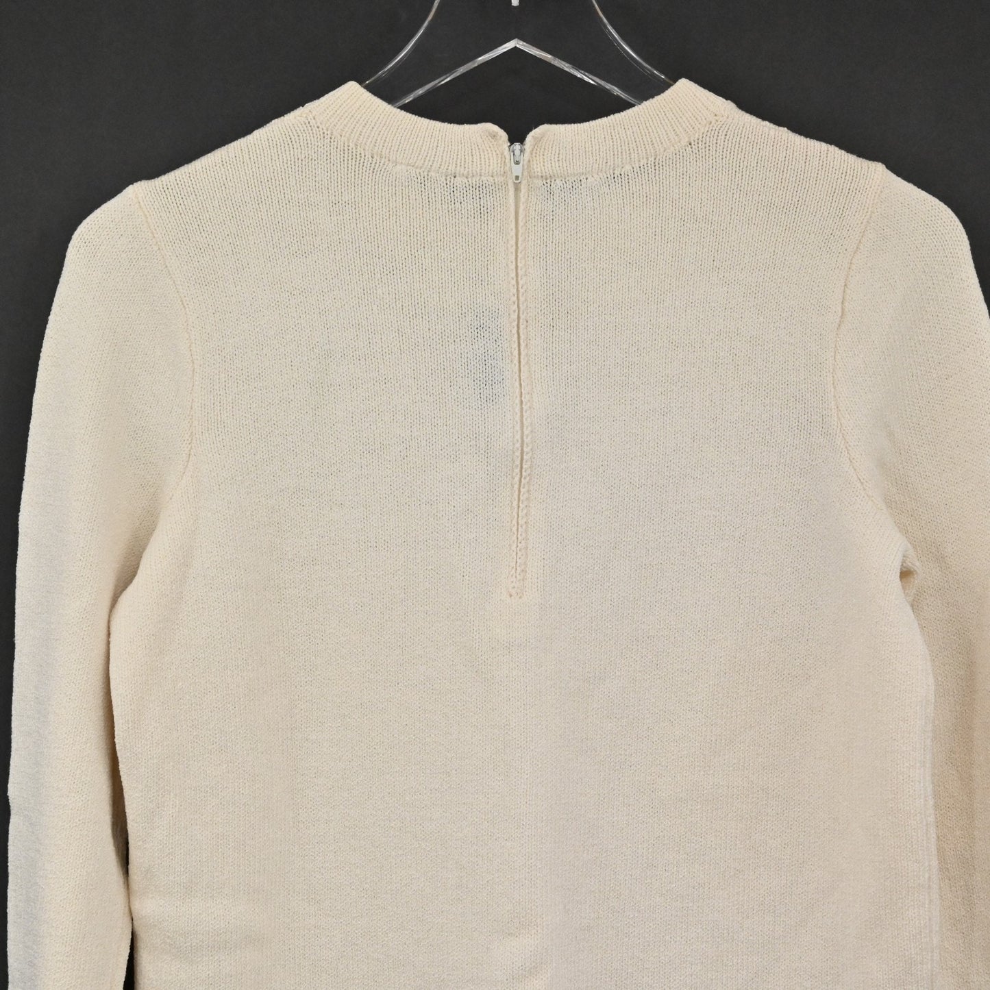 Vtg ST JOHN Womens Santana Sweater Size XS Cream Wool Knit USA 90s Separates