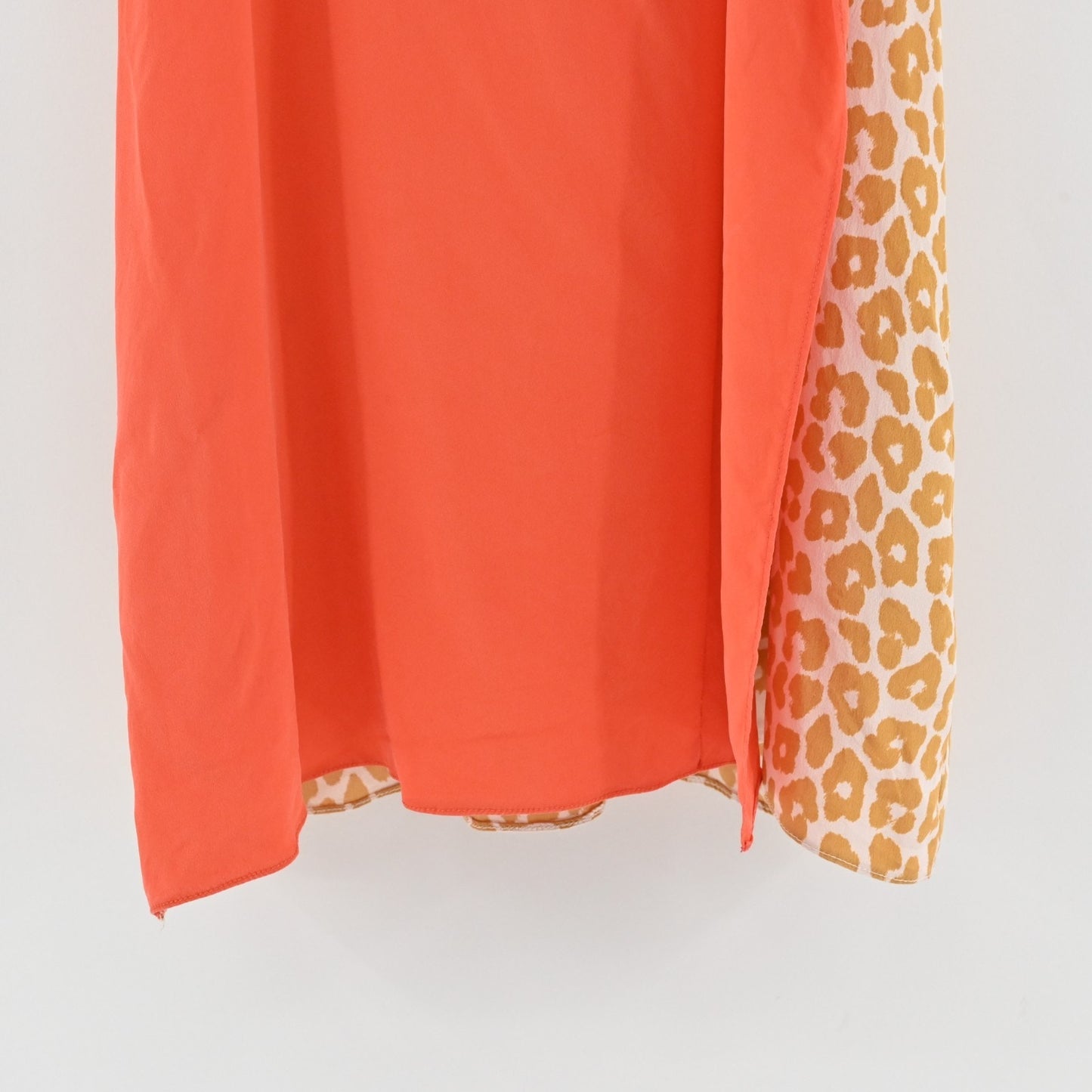 3.1 Phillip Lim Silk Dress Size 2 Orange Leopard Print Panel Sleeveless Mini