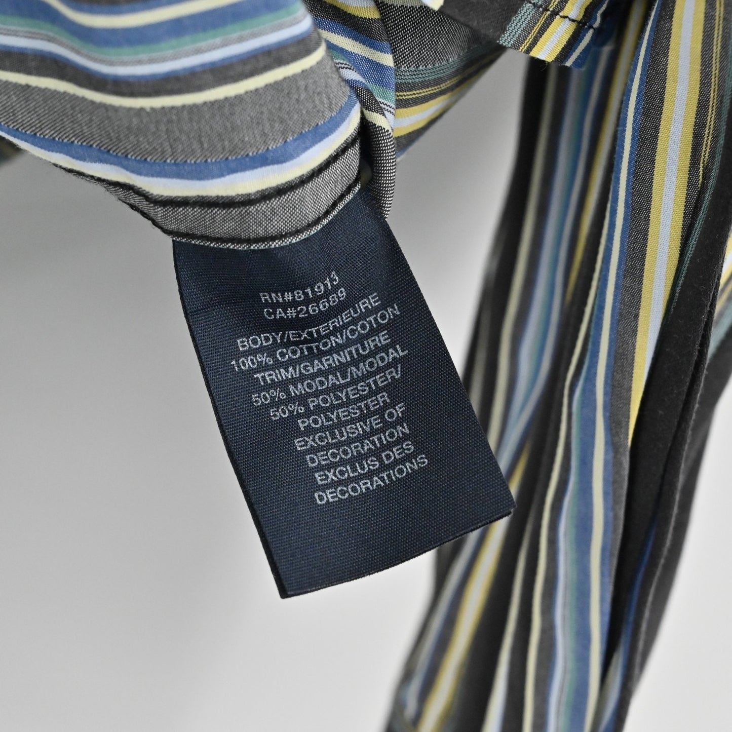Robert Graham Mens Embroidered Stripe Collared Shirt Size L Blue Office Workwear