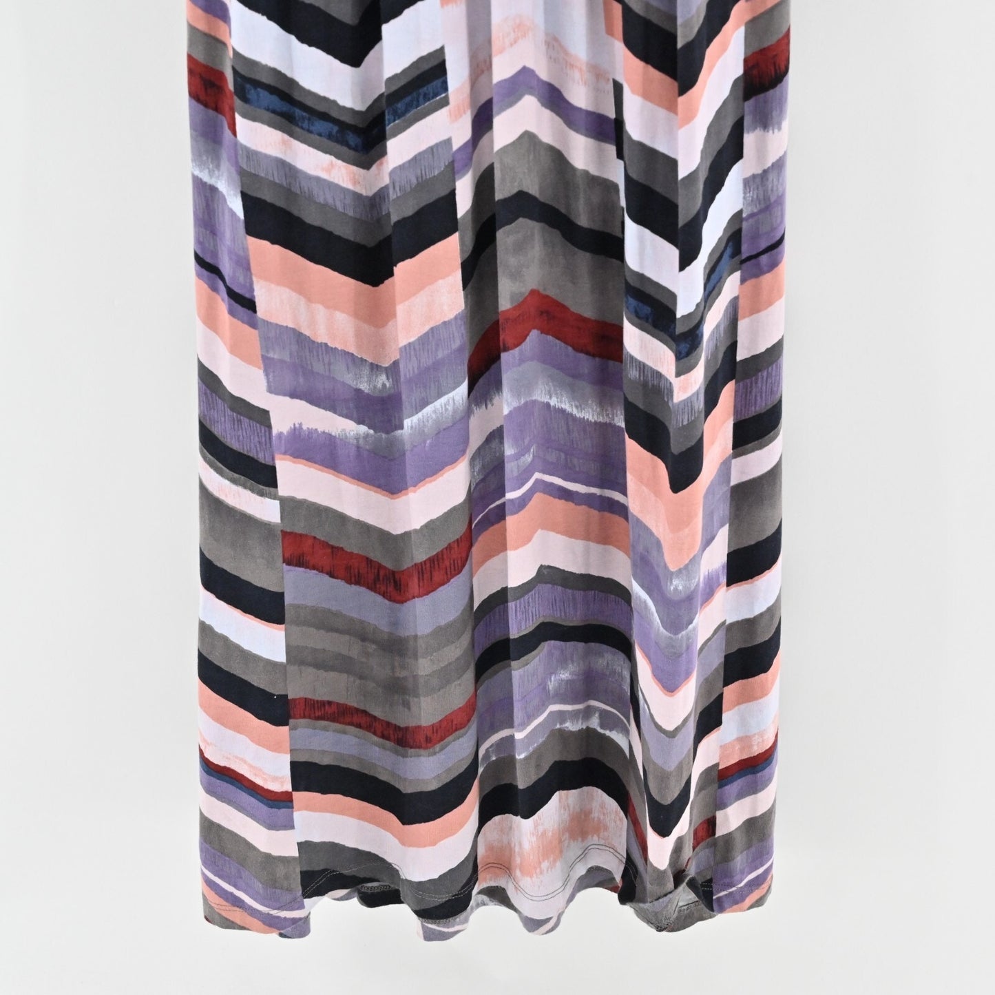 ANTHROPOLOGIE Maeve Novela Dress Size XS Chevron Print Scoop Neck Jersey Maxi