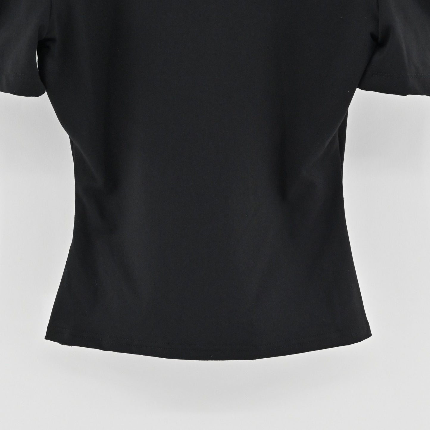 Susana Monaco Womens Pleated Puff SleeveTop Size XS Fitted Black Deep V Blouse