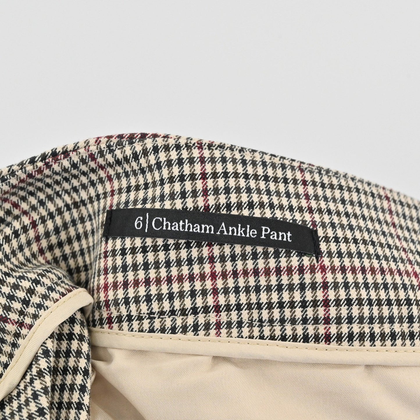 Talbots Womens Chatham Ankle Pants Size 6 Preppy Brown Beige Plaid Houndstooth