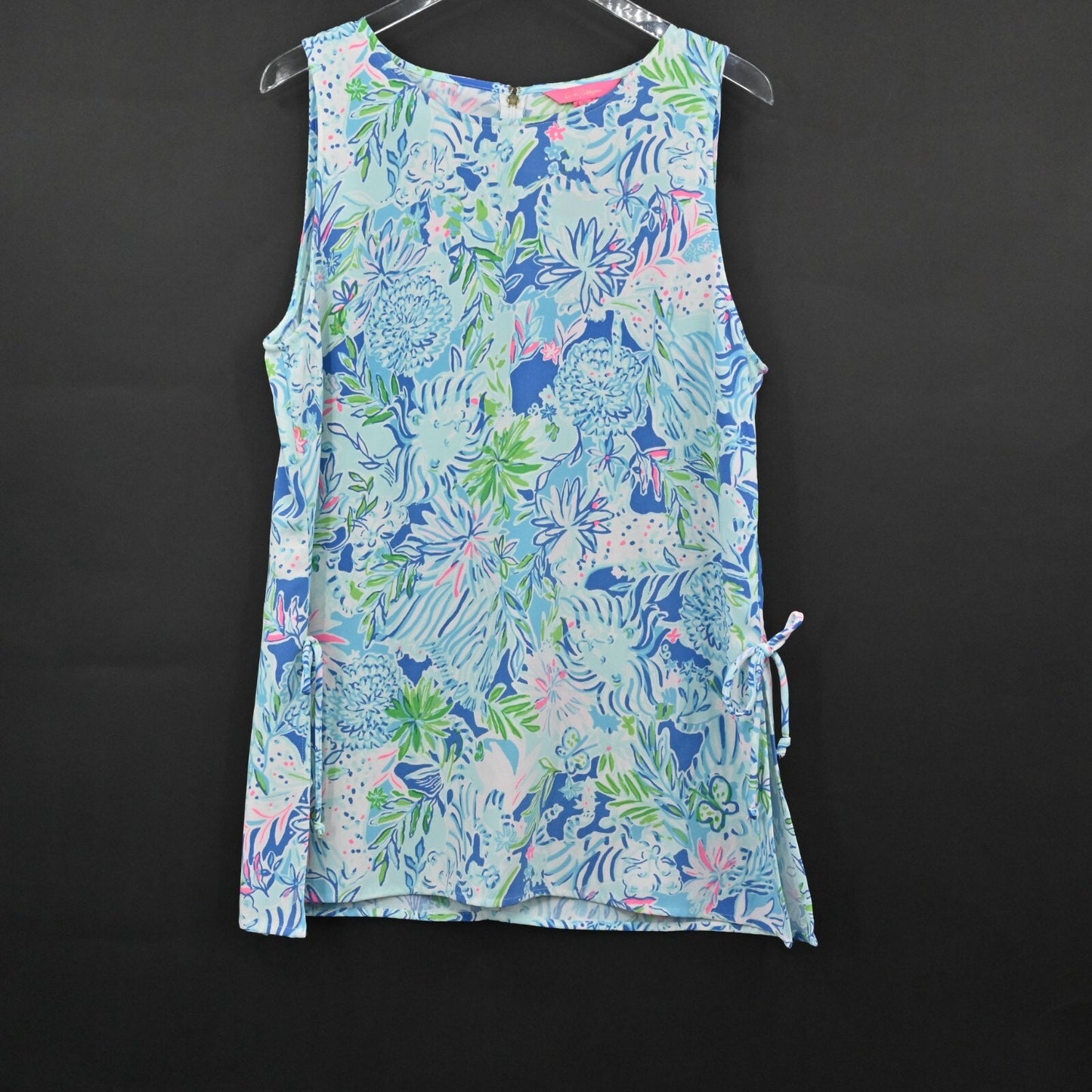 LILLY PULITZER Top Womens Size XL Donna Shift Tunic Coastal Blue Lion Around NEW