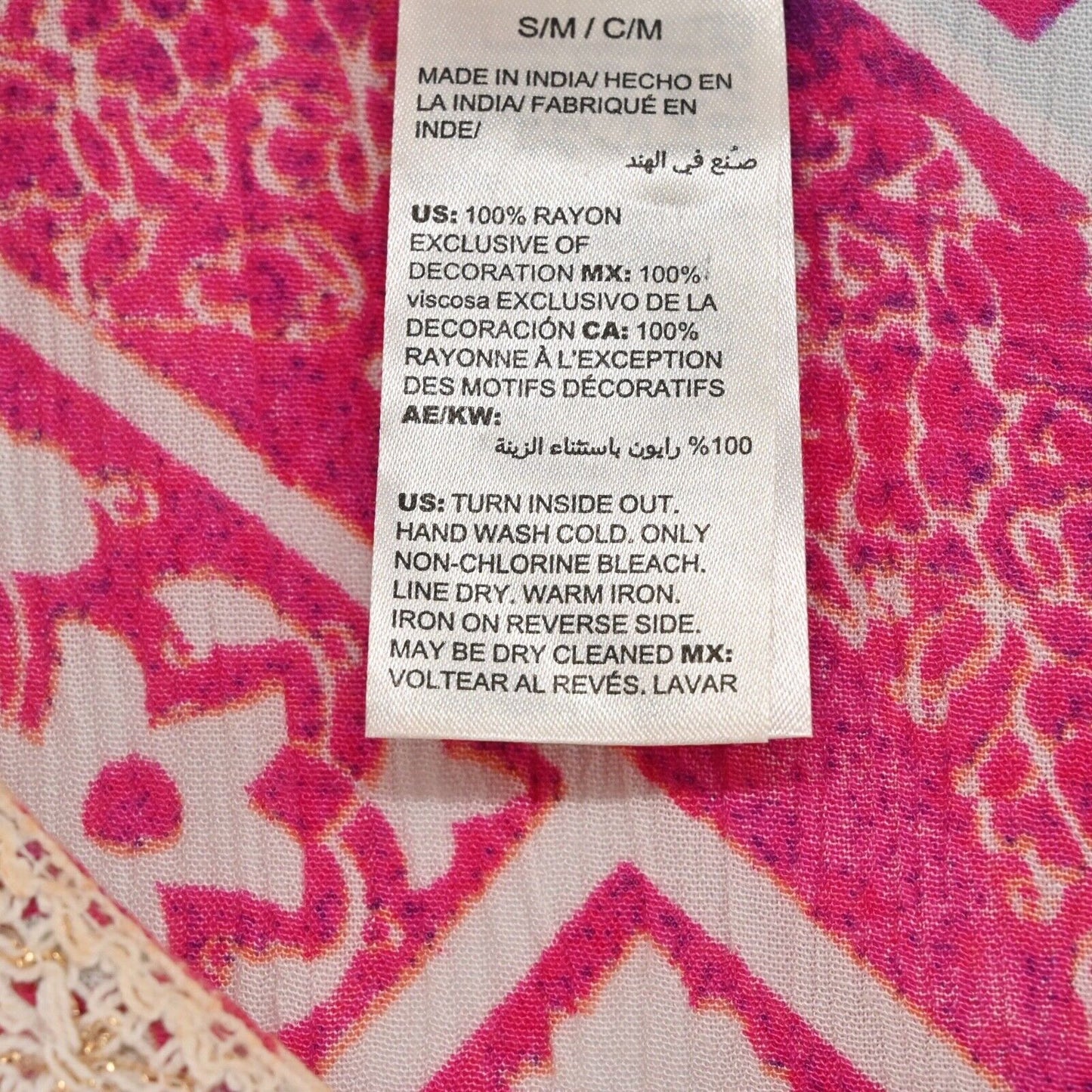 CHICOS Top Womens Size SM Kaleidoscope Medallion V Neck Poncho Style Tunic Boho