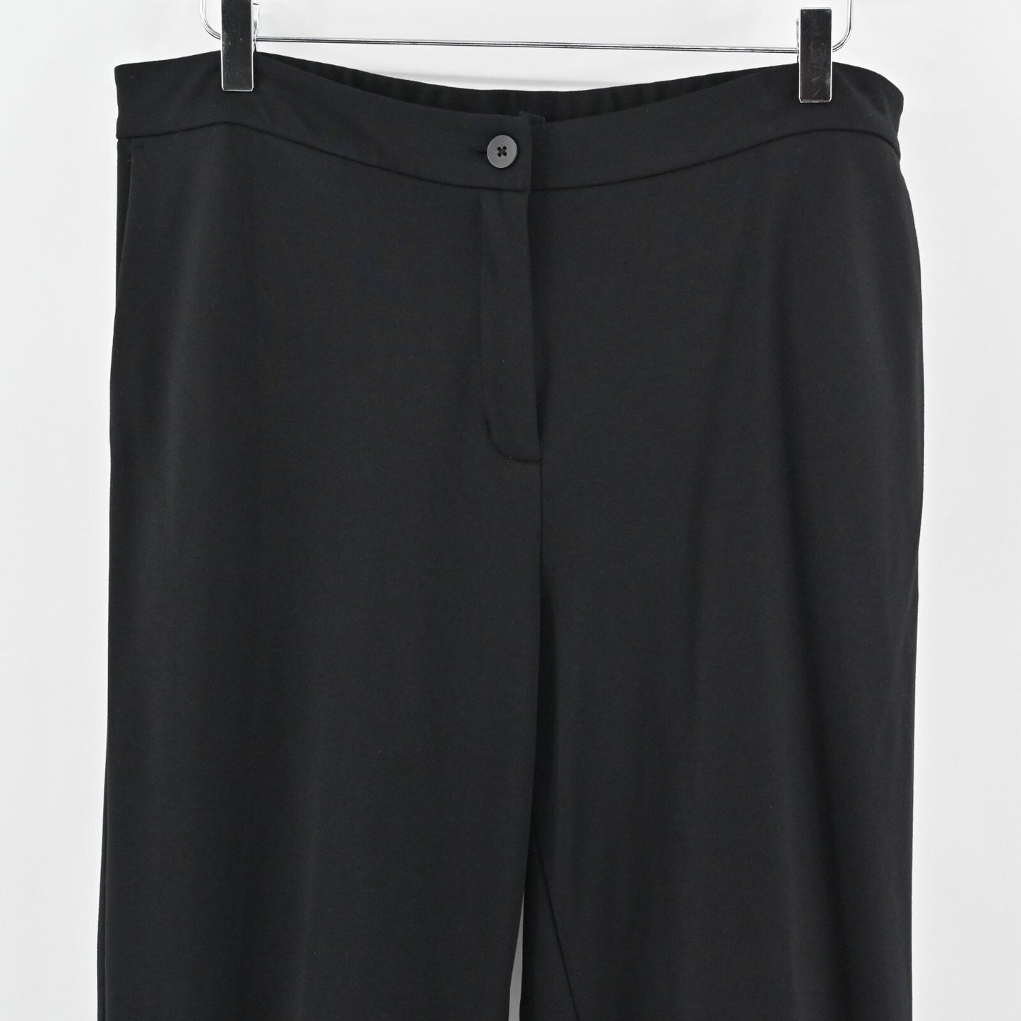EILEEN FISHER Womens Pants Size L Classic Black Straight Leg Trousers Corpcore