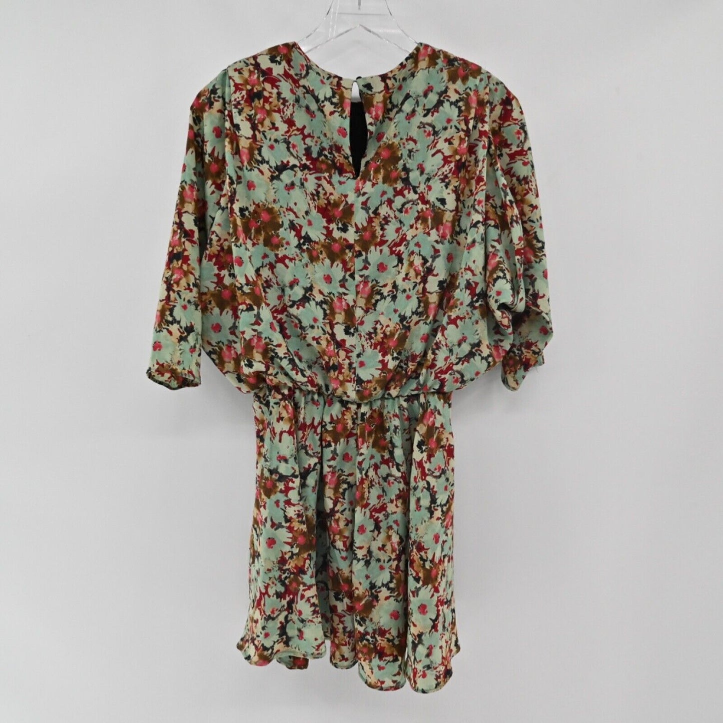 ZARA Dress Womens Size XS Floral 3/4 Sleeve Structured Blouson Mini Retro Twee