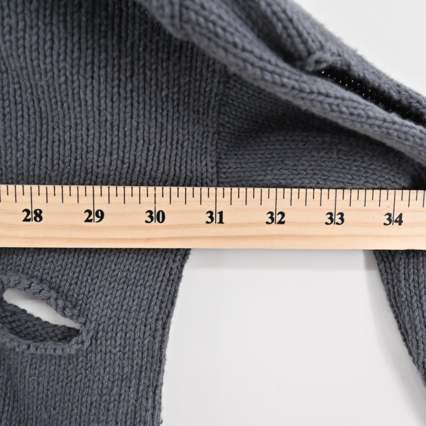 PLANET Gray Distressed Sweater Womens Size OS Hole Cotton Knit Bateau Neck
