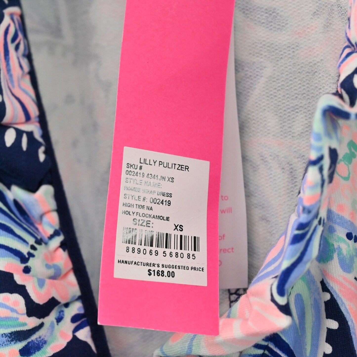 LILLY PULITZER Dress Womens Size XS Romee Wrap Blue Holy Flockamolie Ruffle NEW