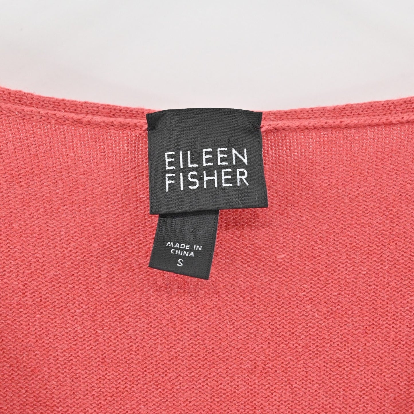 EILEEN FISHER Cashmere Silk Sweater Womens Size S Coral VNeck Knit Cinch Tunic