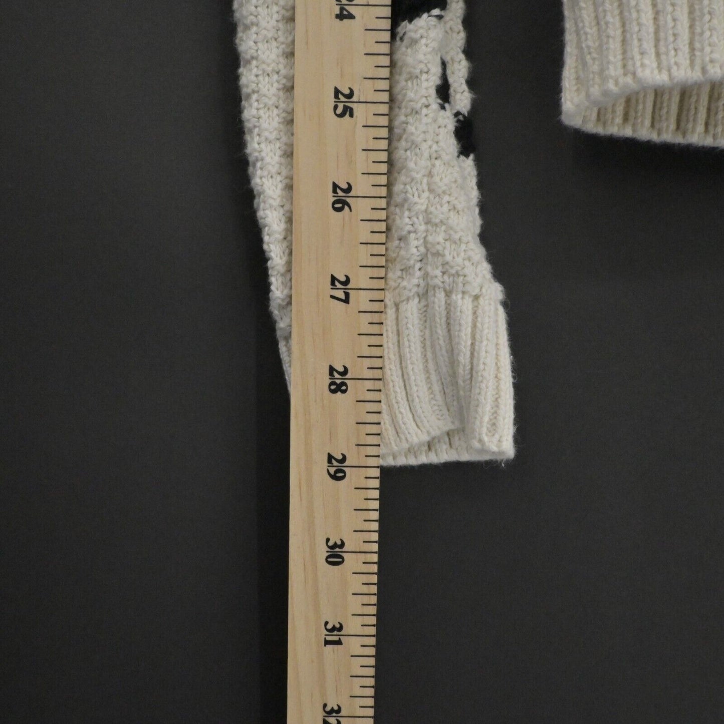 LUCKY BRAND Sweater Womens Sz Medium Fringe Pullover Long Sleeve Stripe Natural
