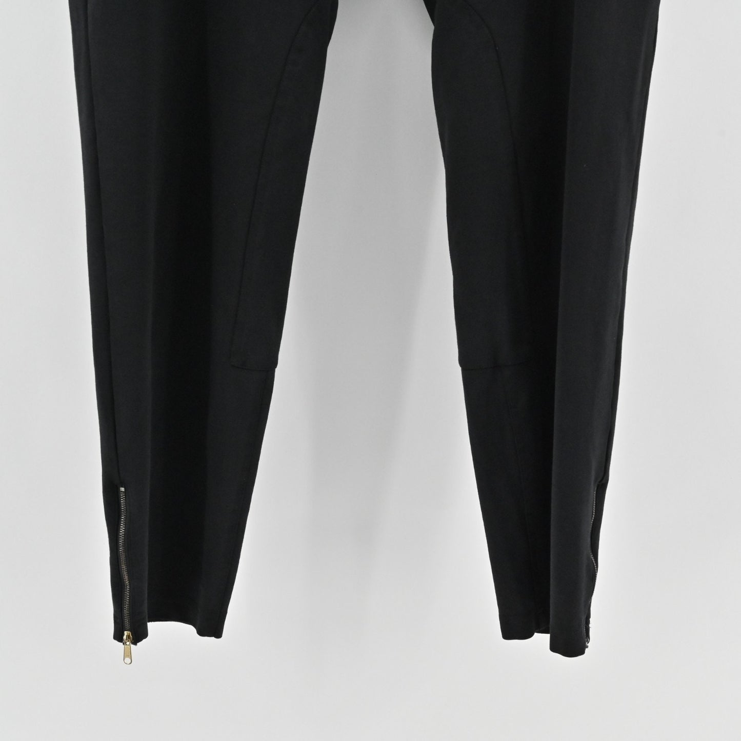 Eileen Fisher Womens Zip Ankle Pants Size L Black Skinny Leg Casual Stretch