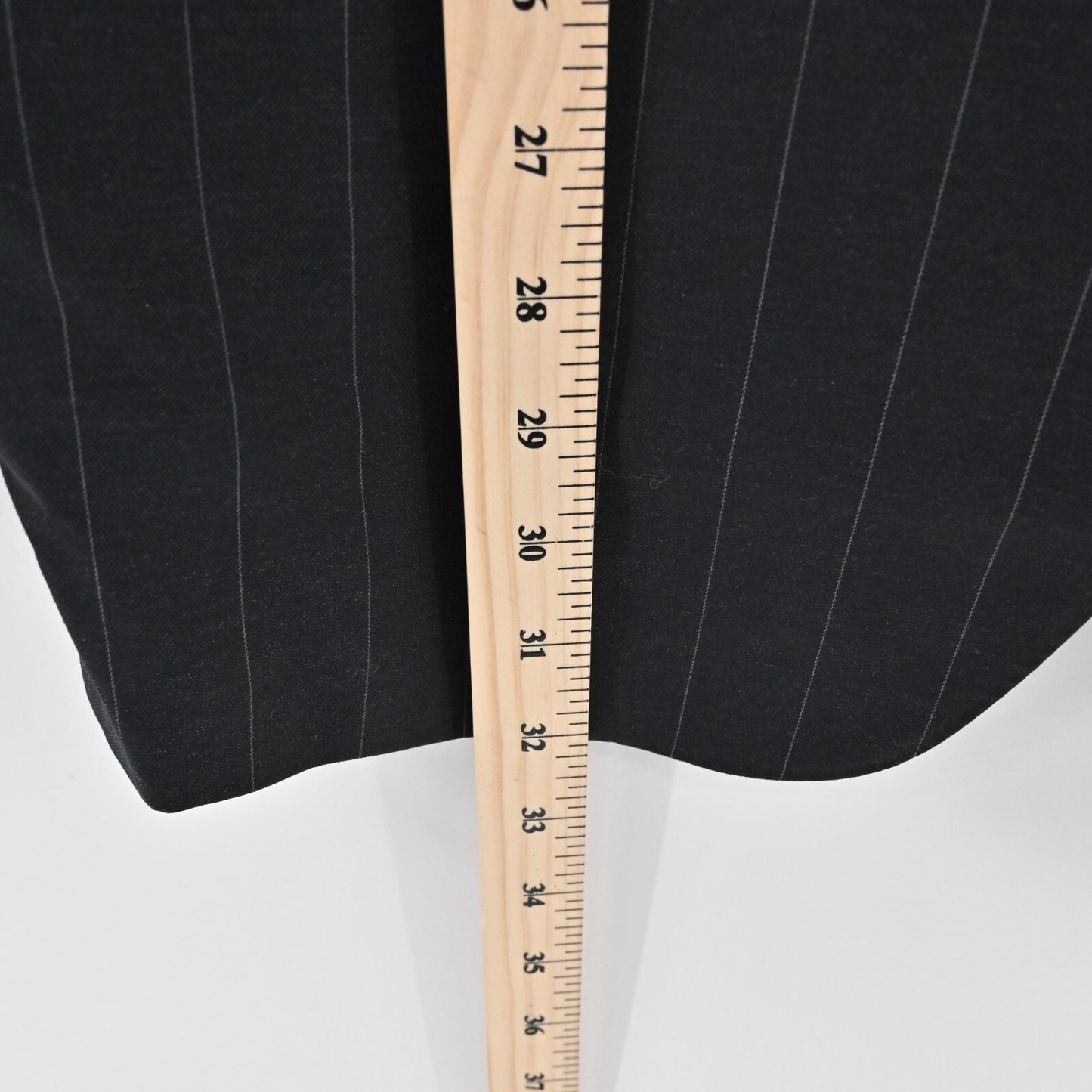 Vtg ERMENEGILDO ZEGNA Mens Pinstripe Blazer Size 46 Black Fine Worsted Wool 90s