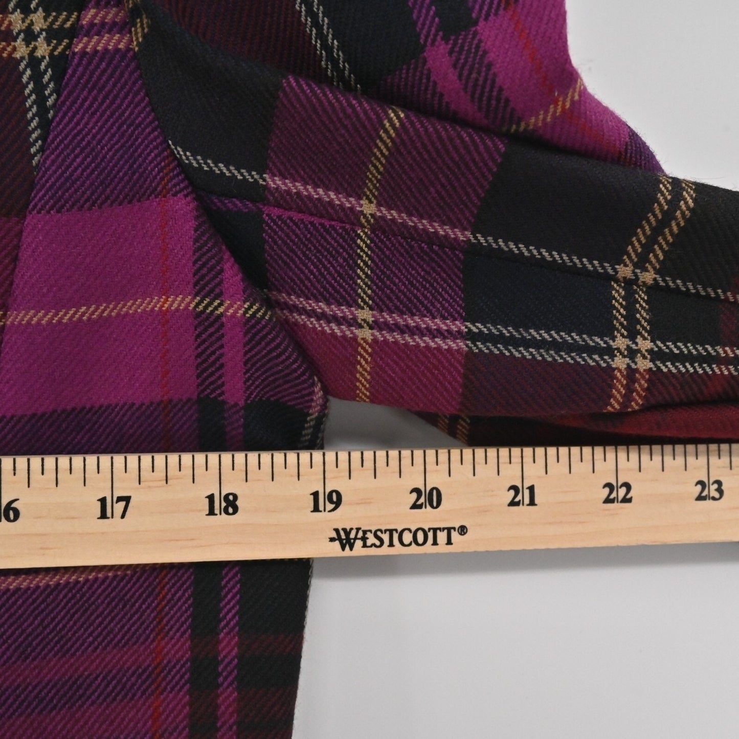 Vtg ELLEN TRACY Womens Wool Plaid Blazer Size 10 Purple Preppy Dark Academia Y2k