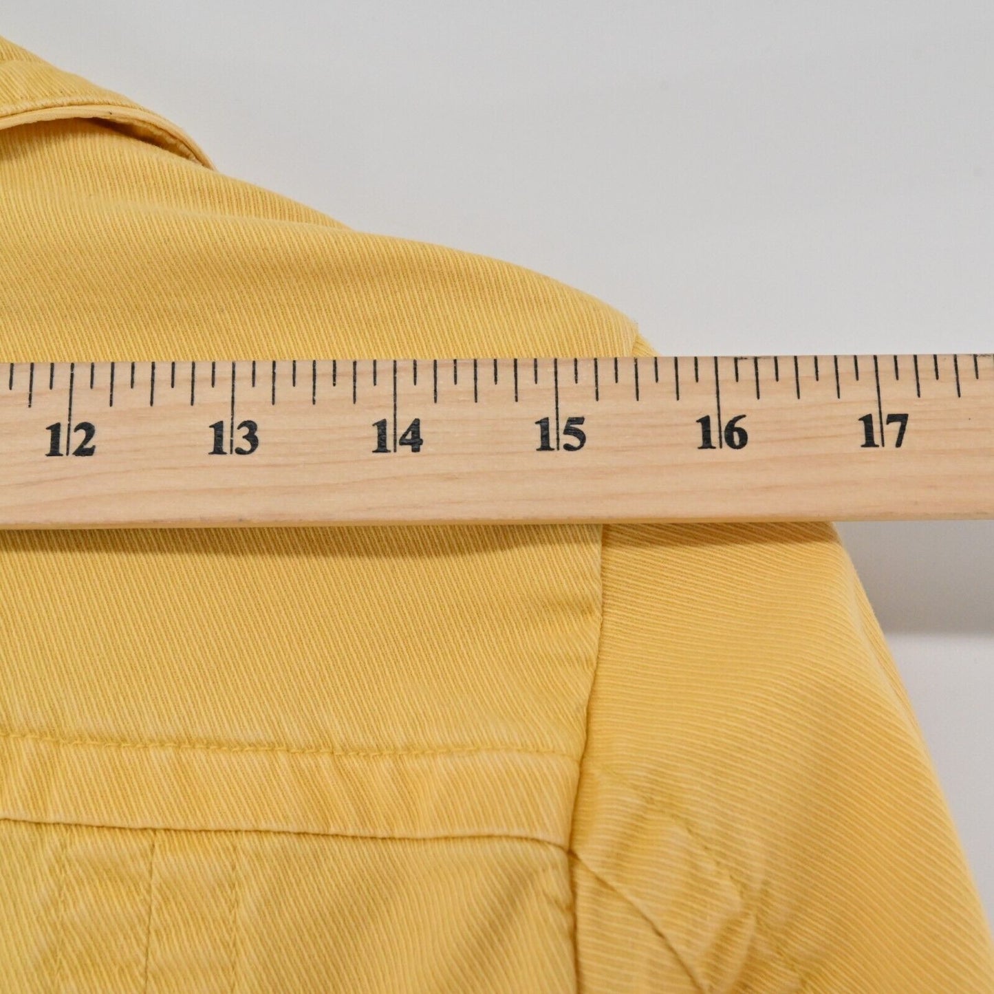 Vtg AMERICAN EAGLE Jean Jacket Womens Size M Yellow Denim Zip Up Pockets Y2k