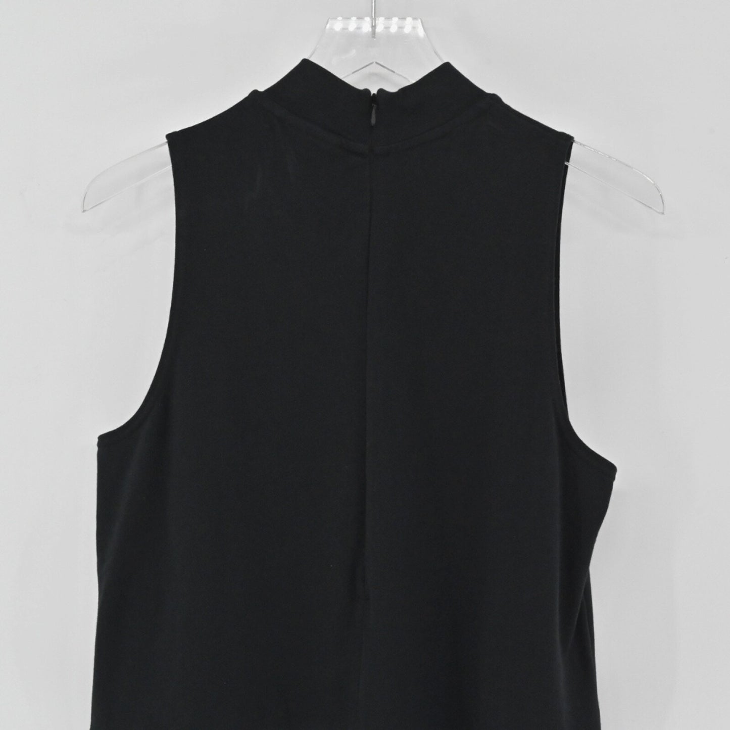 NIKE Womens Black Jumpsuit Size L Logo Cotton Sleeveless Mock Neck Crop Wide Leg