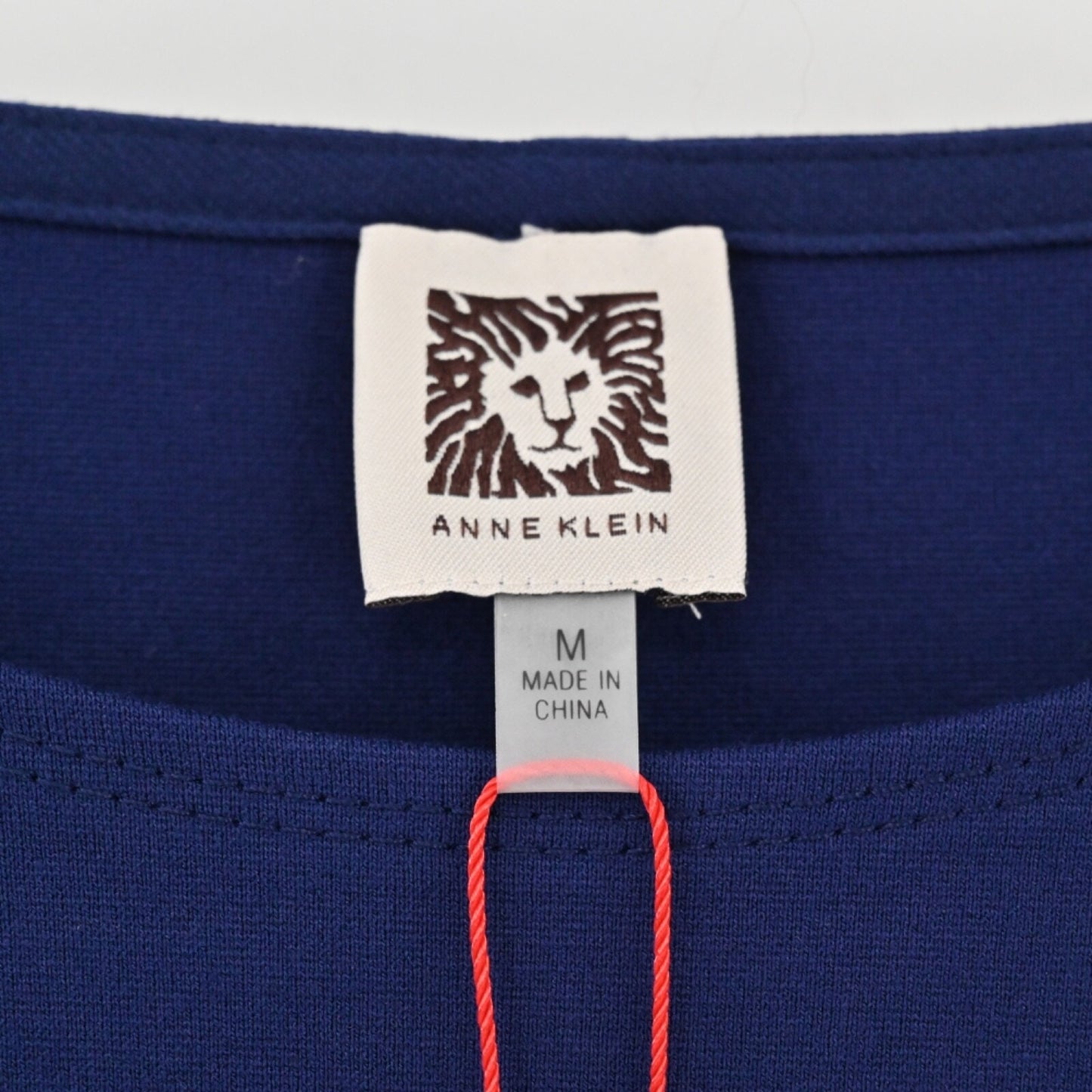 ANNE KLEIN Womens Blue Knit Dress Size M Shift Stripe Bell Sleeve Pockets NEW