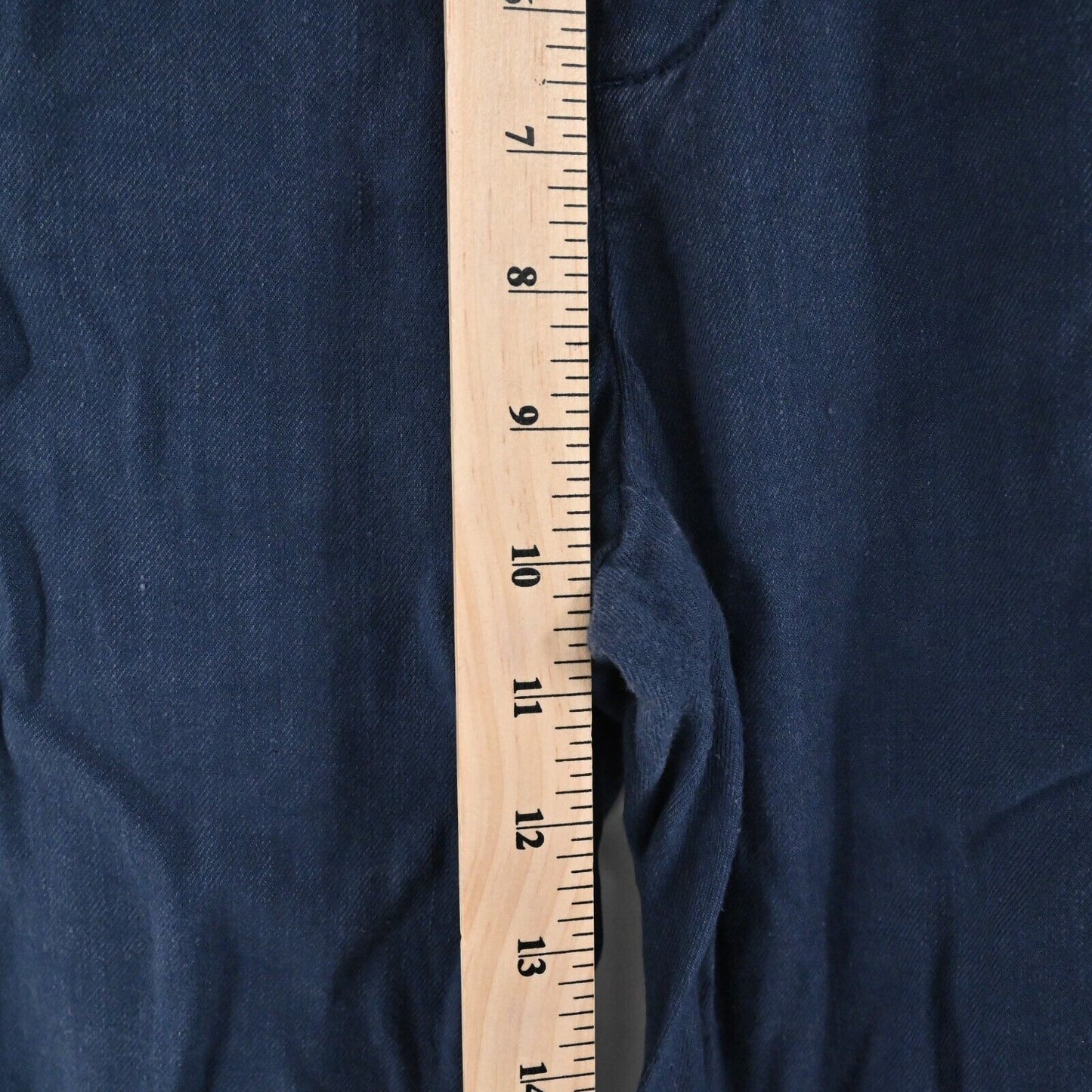 ANTHROPOLOGIE Pants Womens Size 4 Navy Blue Linen Blend High Rise Flare Wide Leg