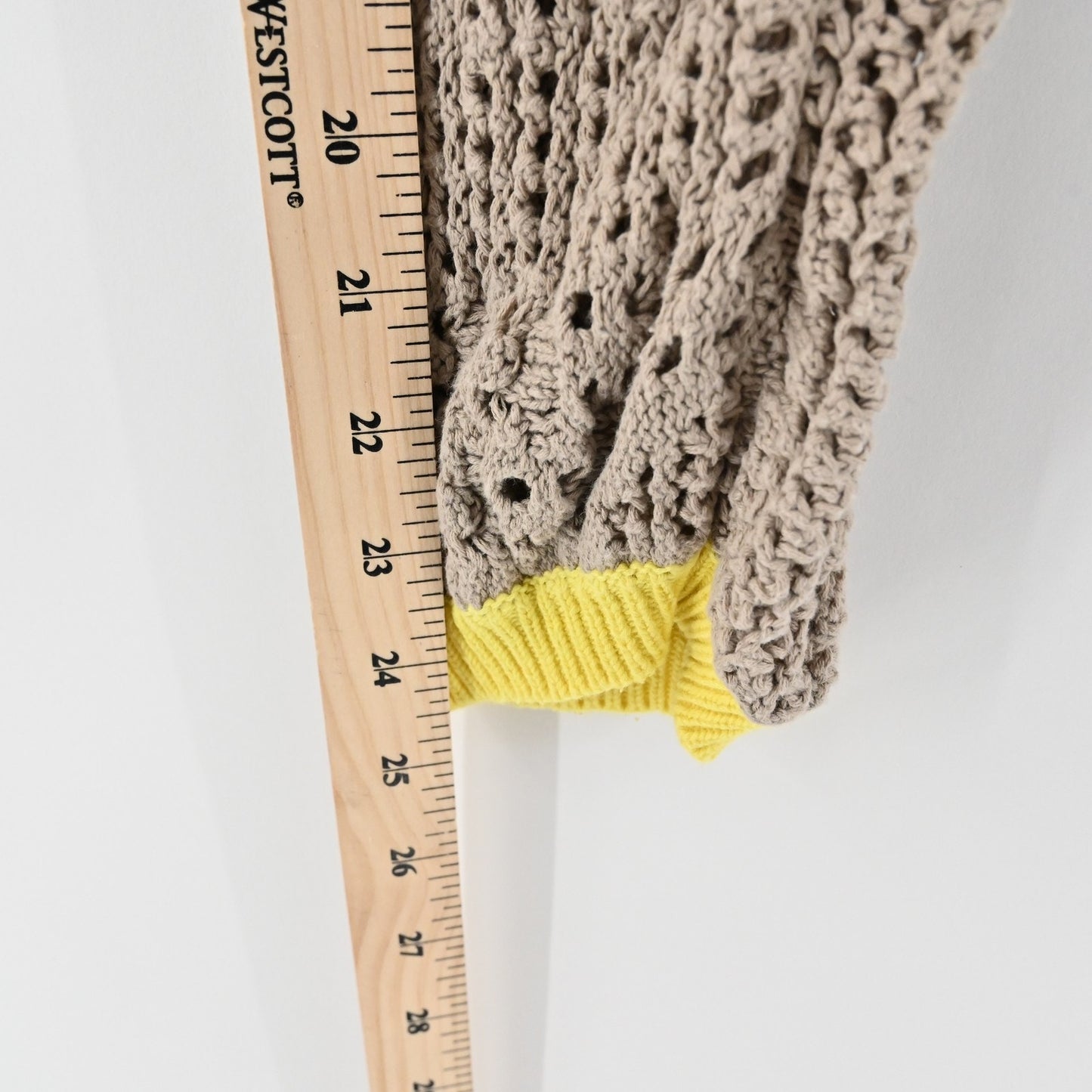 Free People Sweater Womens Large Tan Yellow Open Knit Pullover Boho Lightweight