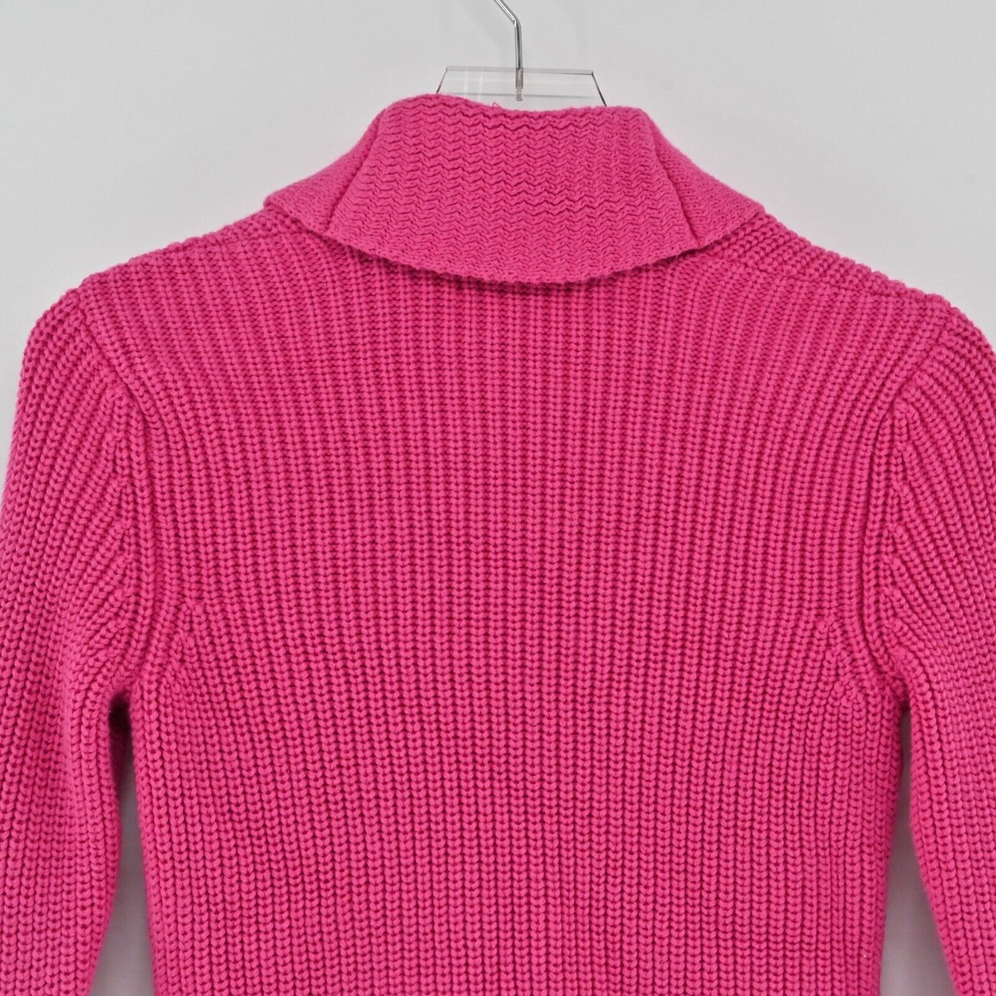 LRL Cardigan Sweater Womens Sz PXS Hot Pink Knit Long Sleeve Cotton Shawl Collar