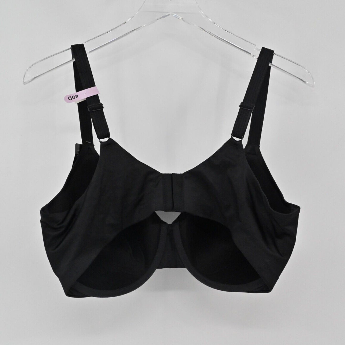 BALI Bra Womens Sz 40D Black Smoothing Concealing Petals Seamless Underwire NEW