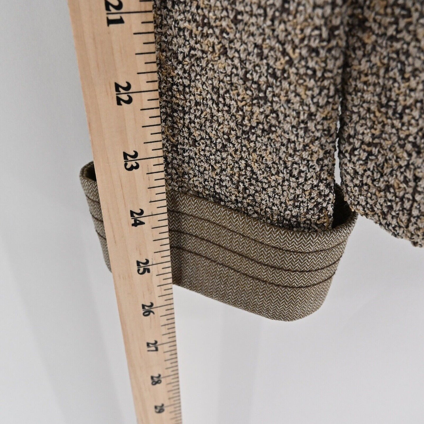 Vtg ST JOHN Skirt Suit Sz 8/10 Santana Knit Brown Marled Full Zip Jacket Pleated