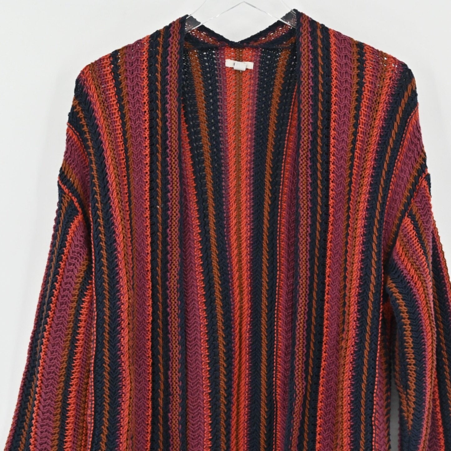 Urban Outfitters Womens Riley Cardigan Size S Orange Navy Striped ECOTE Sweater