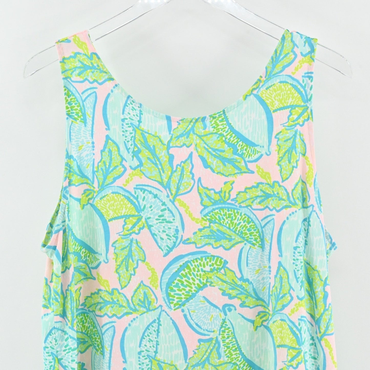 Lilly Pulitzer Kristen Top Size XL Vitamine Sea Citrus Green Blue Sleeveless
