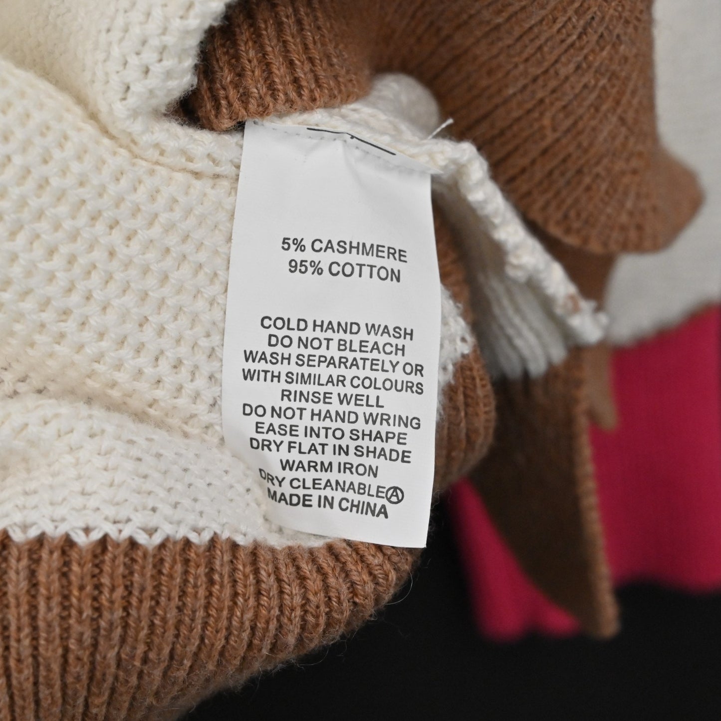 Zaket Plover Womens Cashmere Sweater Size M Knit Raglan Color Block Cozy Soft
