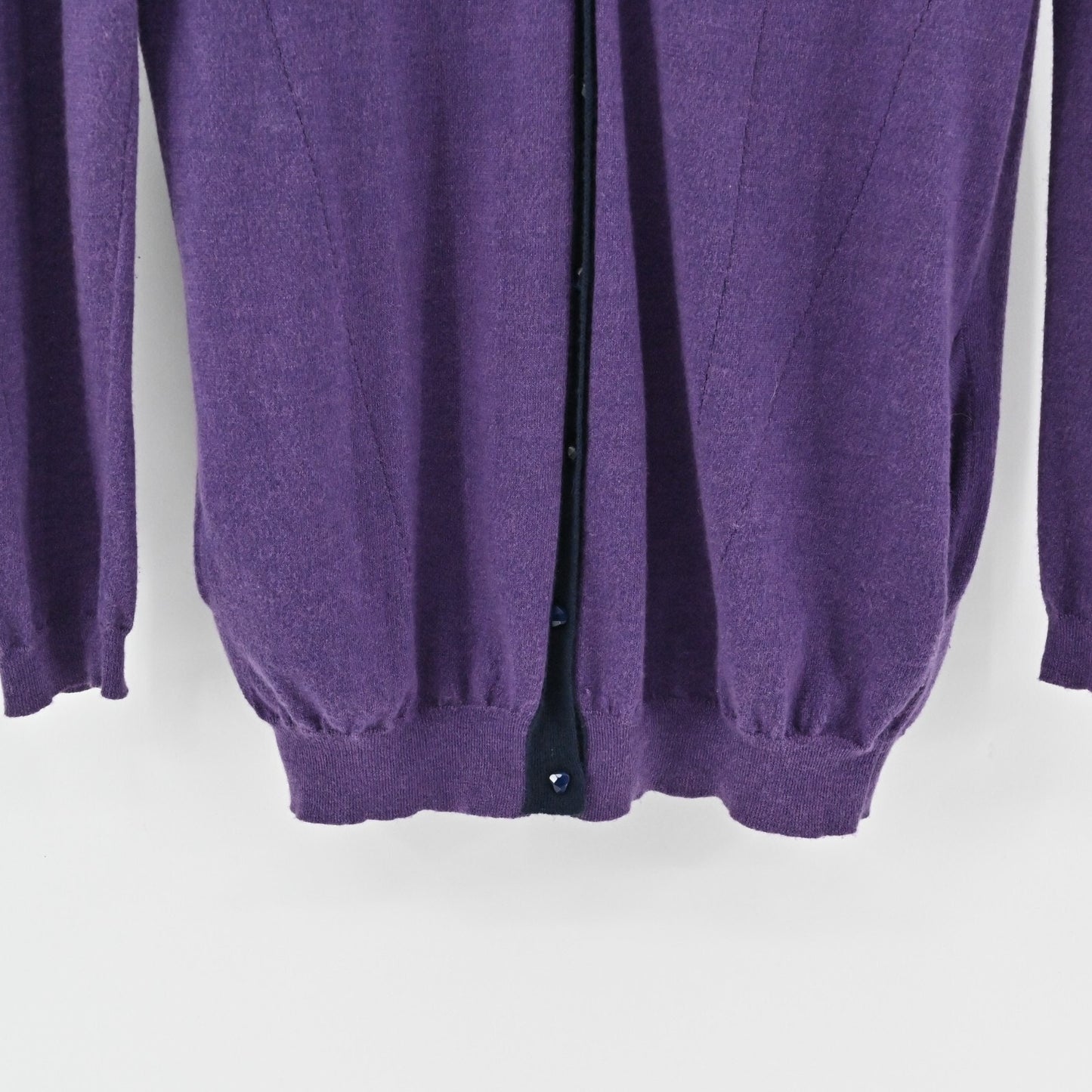 NINA RICCI Sweater Womens Size M Cashmere Blend Purple VNeck Knit Cardigan
