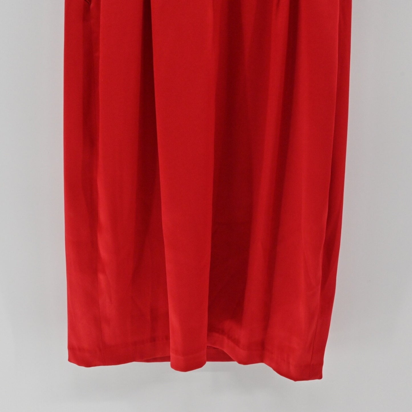 SANGRIA Womens Red Satin Dress Size 2 Lace Inlay Office Siren Cocktail Holiday