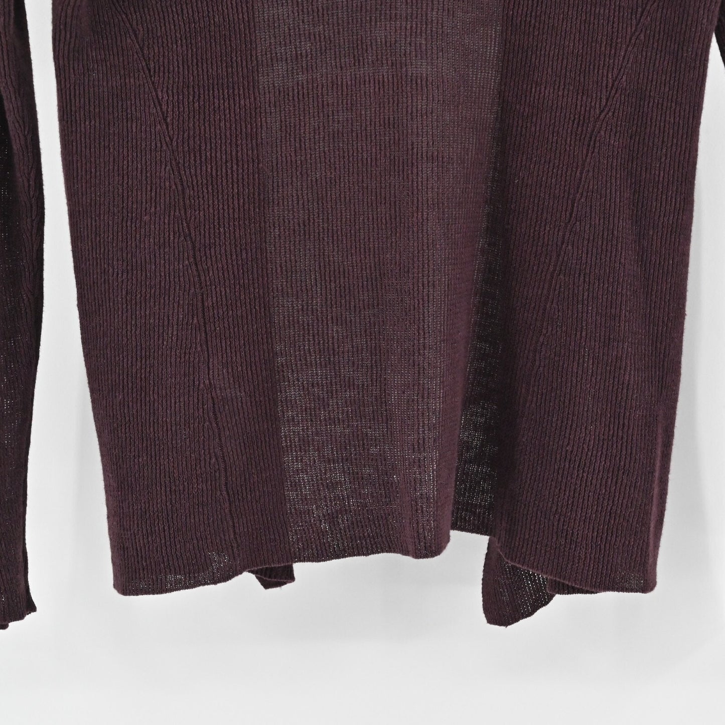 EILEEN FISHER Cardigan Sweater Womens Size PP Dark Burgundy Organic Linen Knit