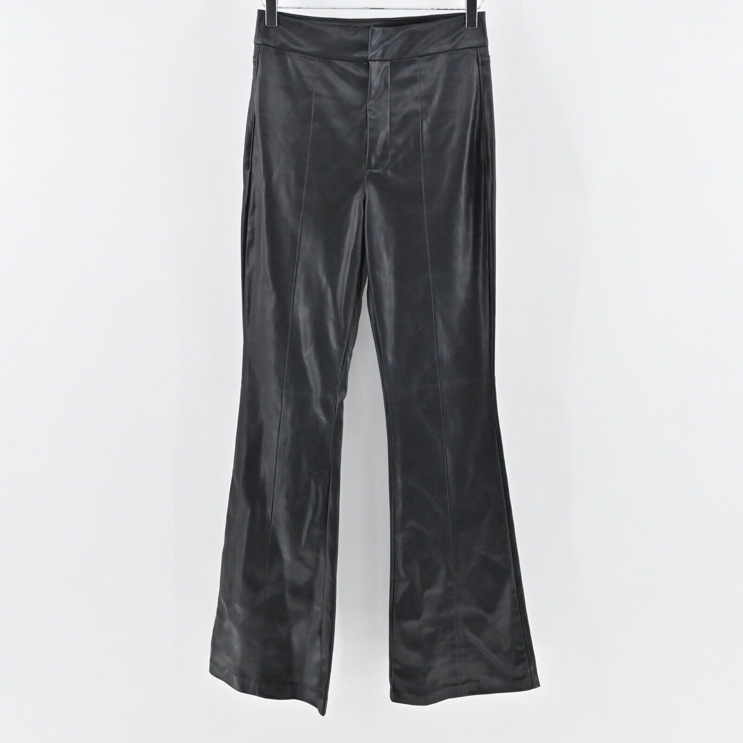 BLANKNYC Pants Womens Size 27 Black Faux Leather High Rise Flare Retro Grunge