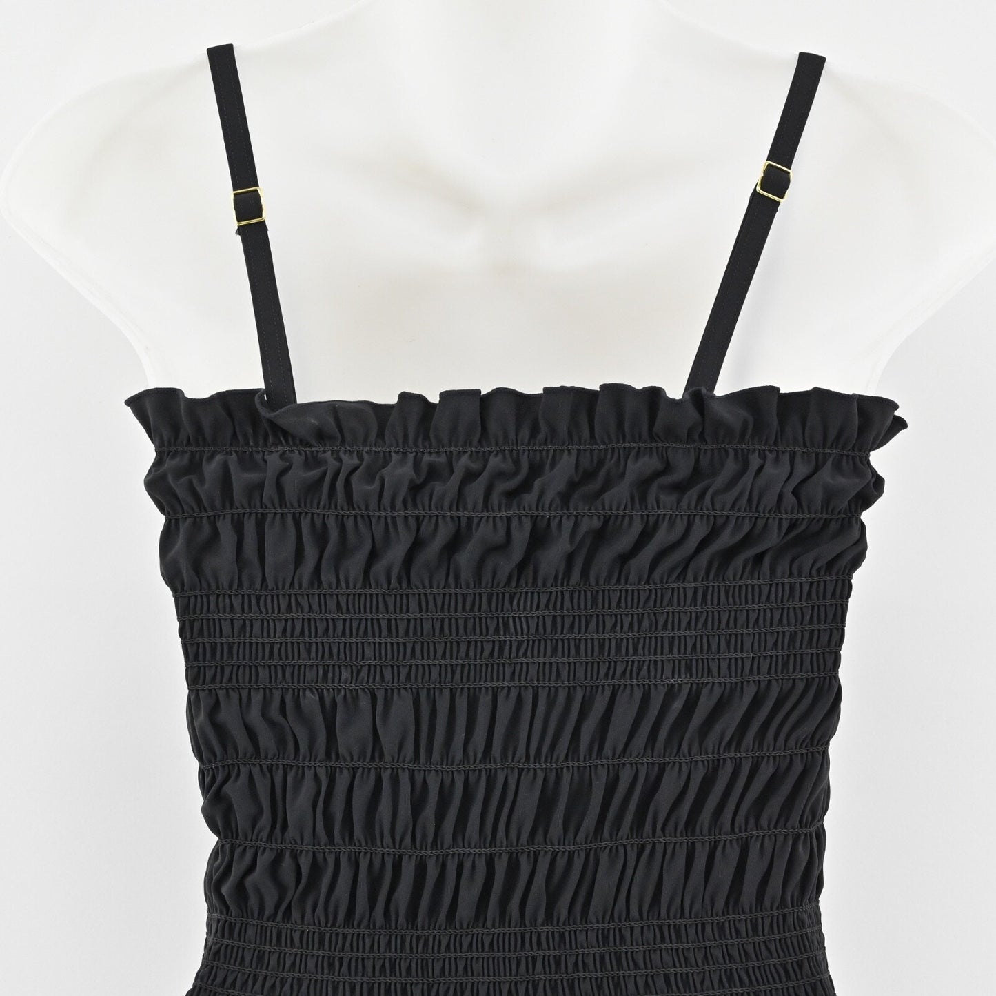 TORY BURCH Womens Costa Swimsuit Sz XS Black Smocked Convertible One Piece Retro