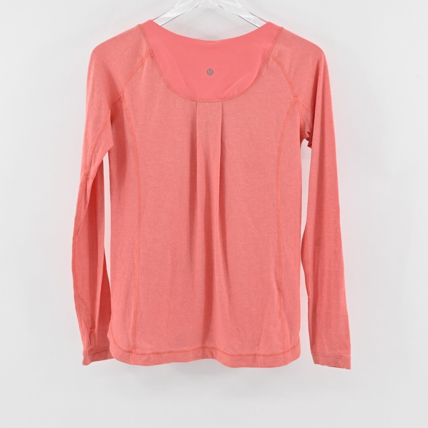 LULULEMON Top Womens Size L Turn It Up Coral Logo Athletic Activewear Running
