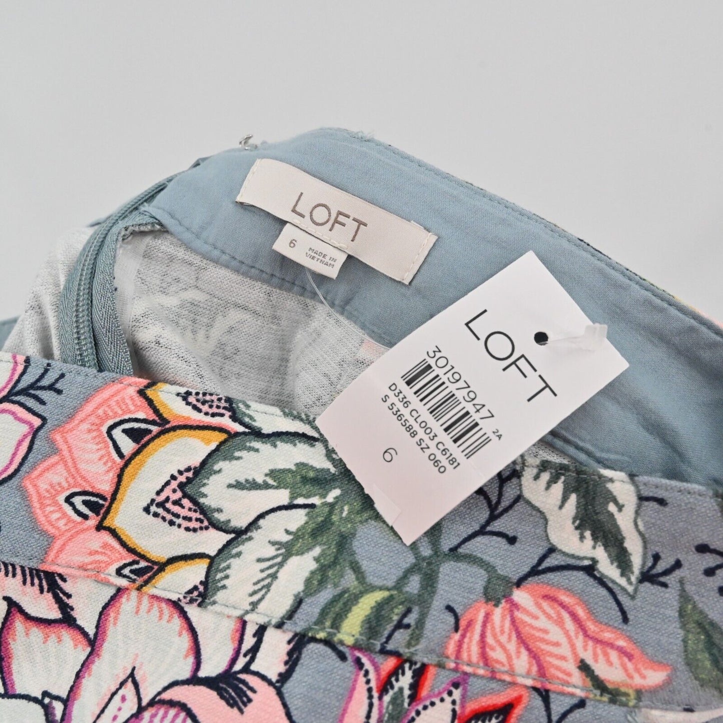 LOFT Skirt Womens Sz 6 Floral Print Straight Shift Pockets Cotton Multicolor NEW