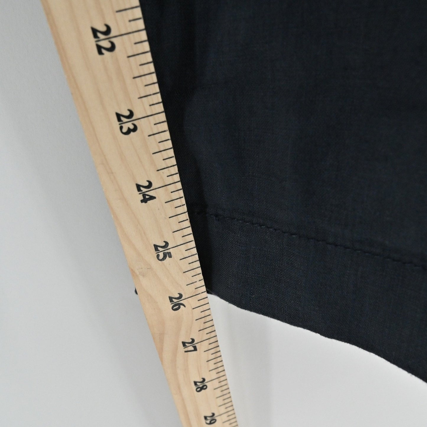 Ralph Lauren Womens Cropped Linen Pants Size 14 Navy Tie Waist Preppy Summer LRL
