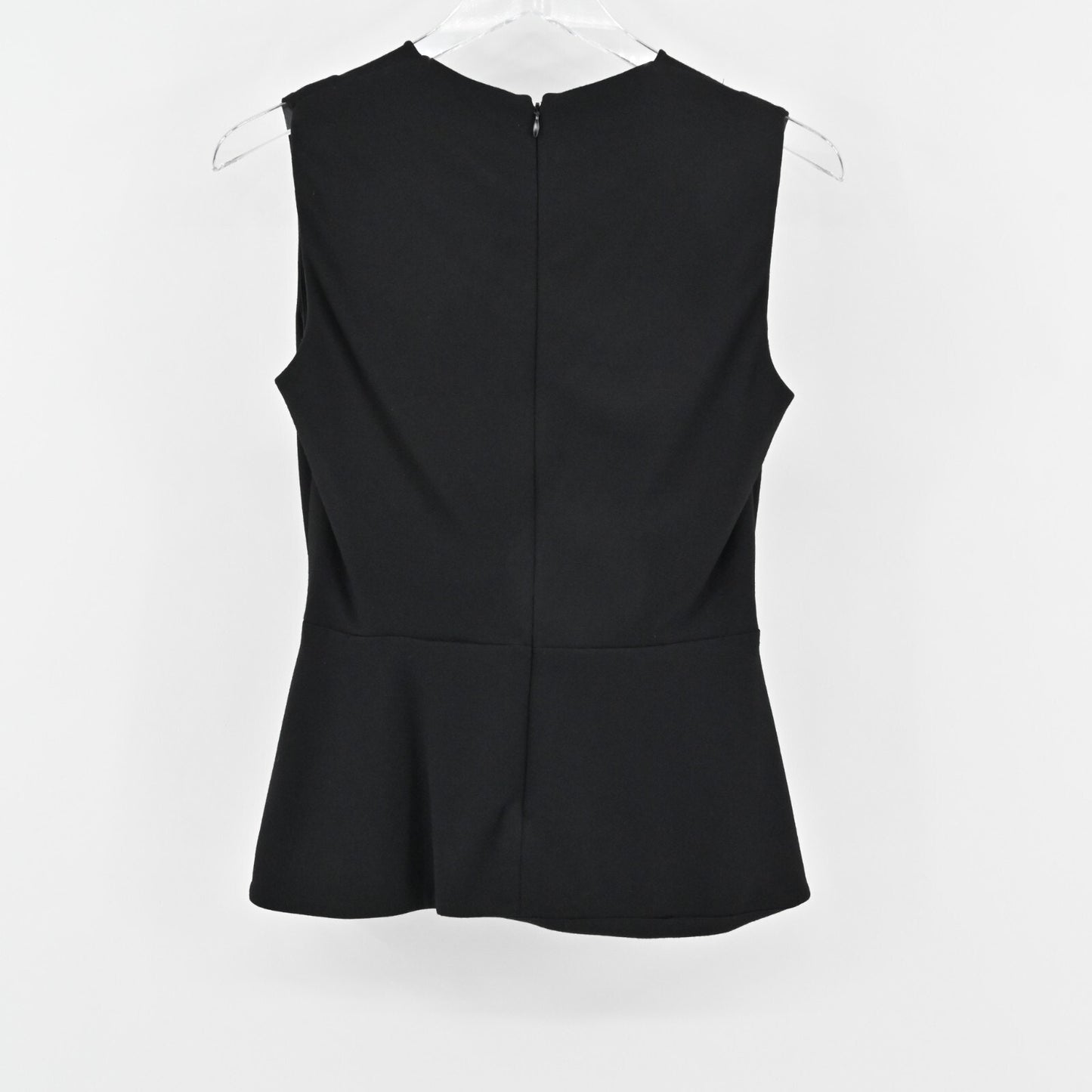 JASON WU Top Womens Size 6 Black Sleeveless Twist Front Ponte Peplum Blouse