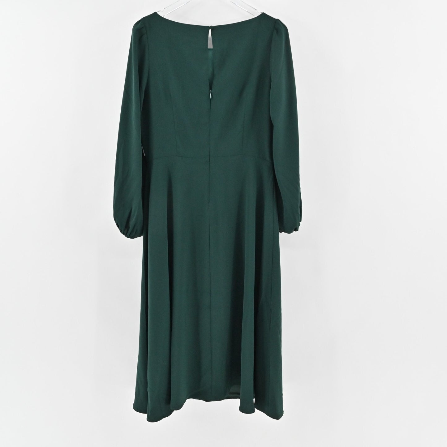 ALEXIA ADMOR Midi Dress Size 12 Emerald Green Bateau Neck ALine Long Sleeve NEW