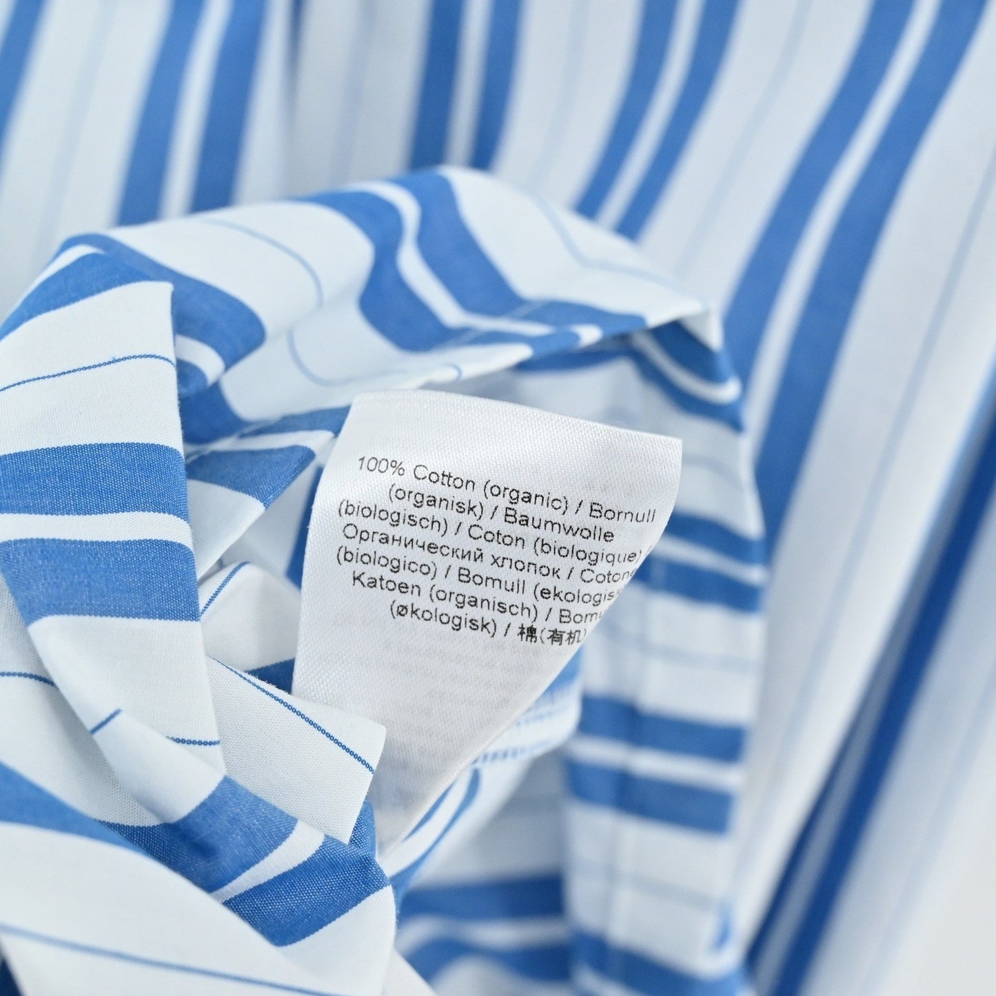 GANNI Blue Striped Midi Dress Size 8 / 10 Organic Cotton Nautical Coastal Summer