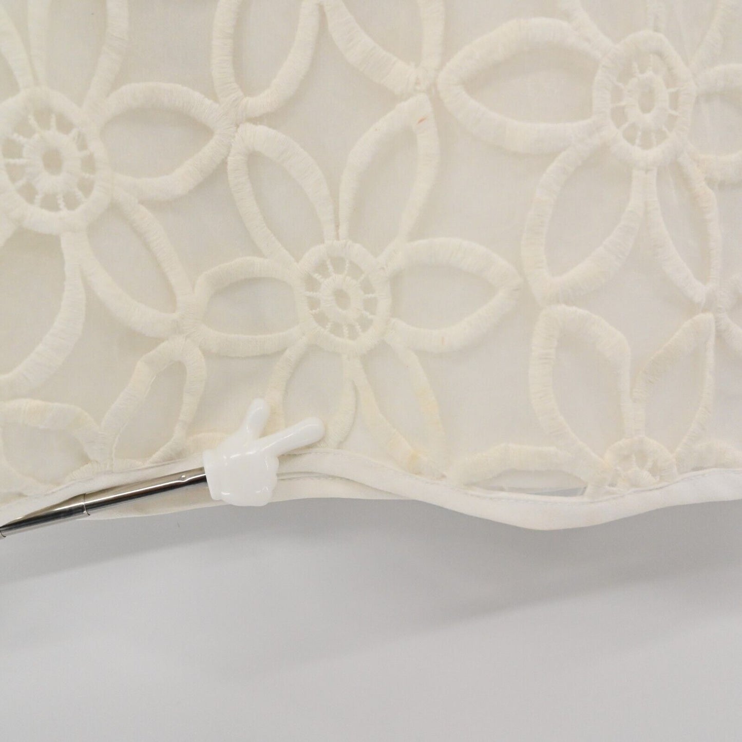 ENGLISH FACTORY Top Womens Size S Sheer Sleeve Flower Print Cropped Blouse White