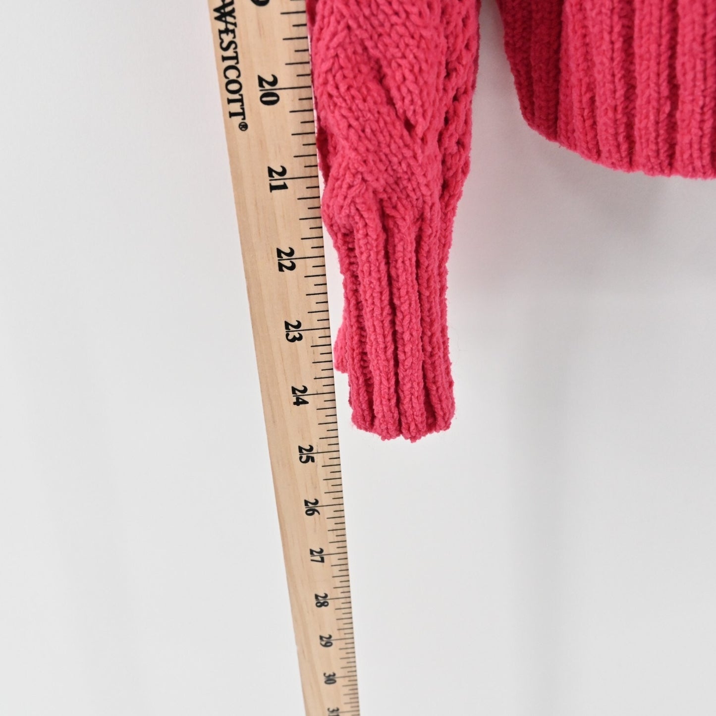 RICH FAMOUS Jacket Womens Size L Hot Pink Knit Sweater Full Zip Ruffle Collar
