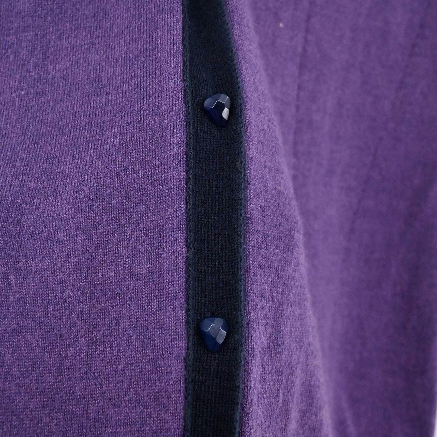 NINA RICCI Sweater Womens Size M Cashmere Blend Purple VNeck Knit Cardigan