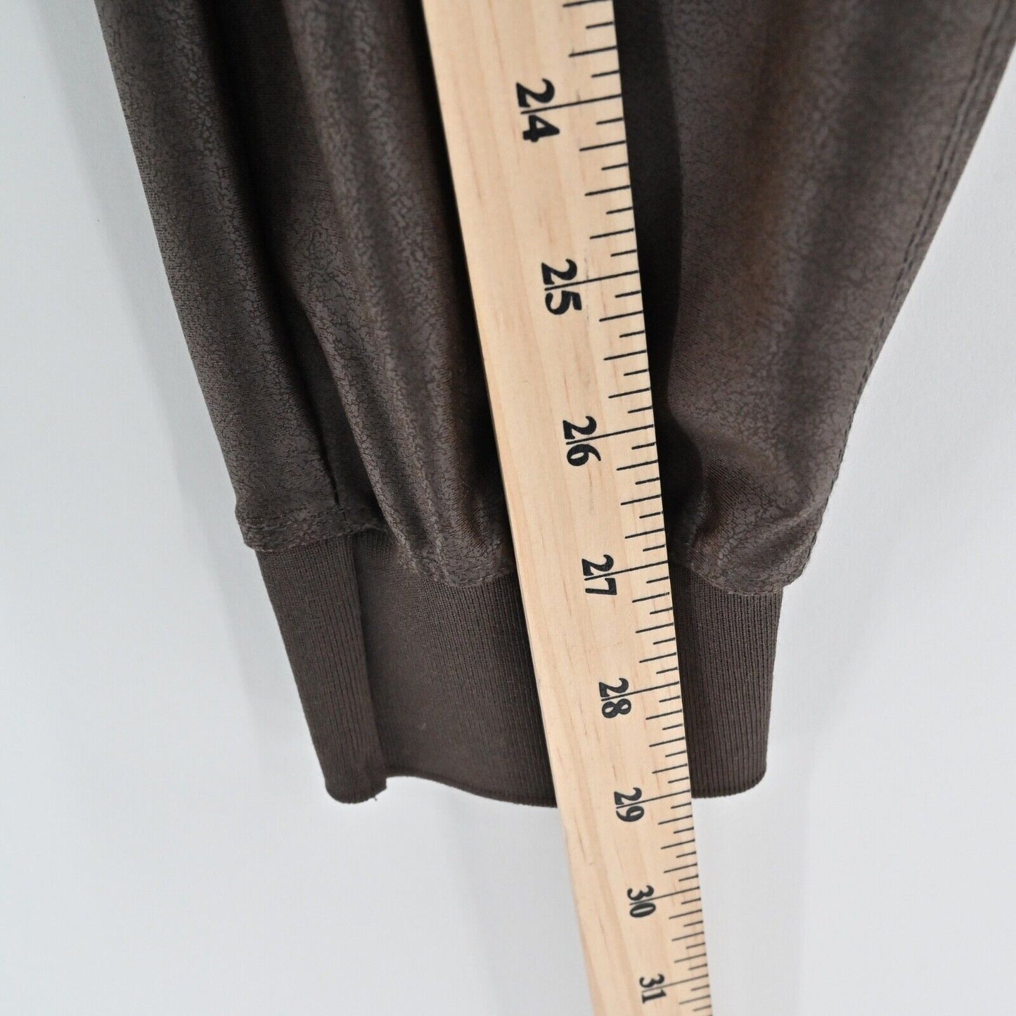 MAISON D AMELIE Pants Womens Sz S Brown Faux Leather High Rise Drawstring Jogger