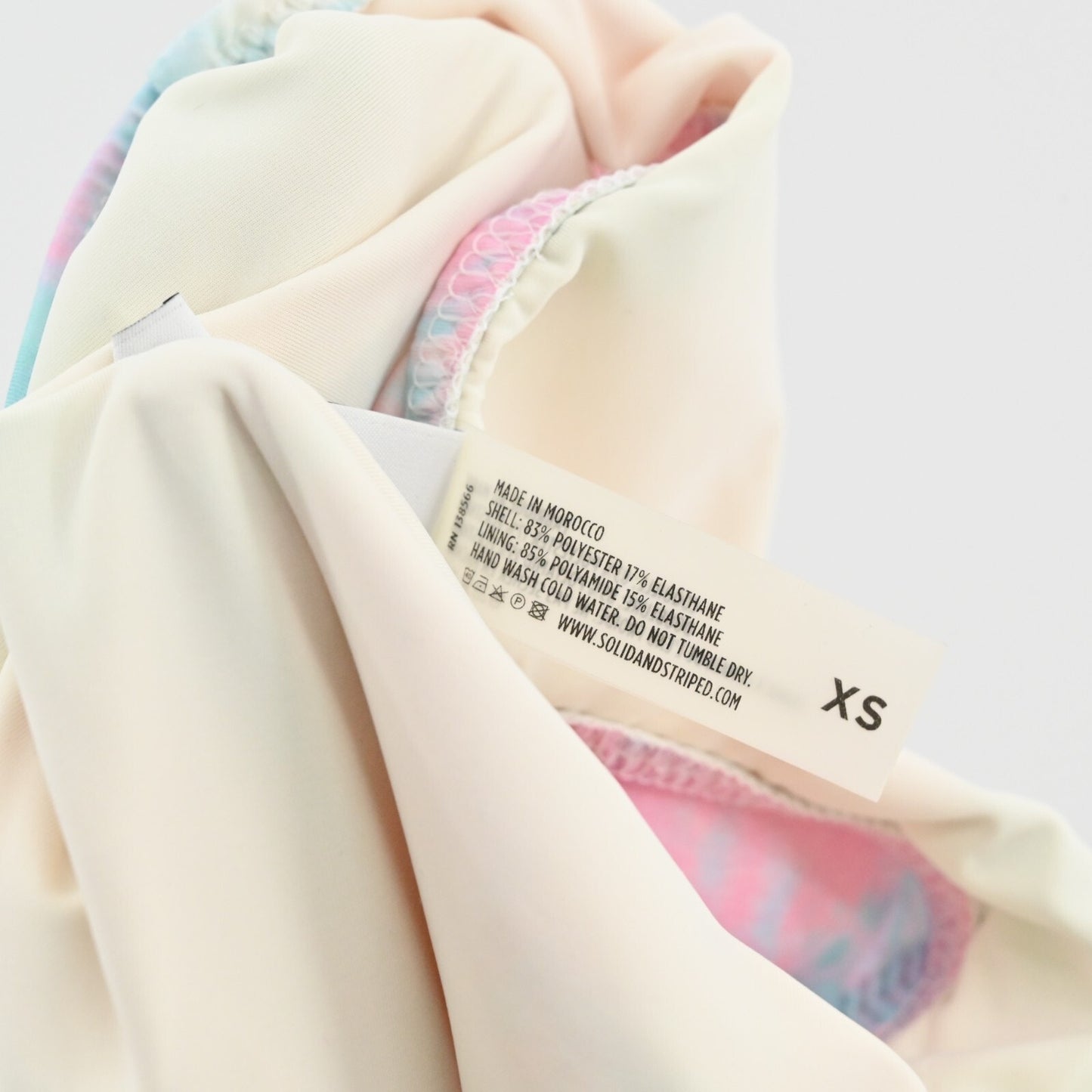 SOLID STRIPED x REDONE Swimsuit Womens Sz XS The Vince One Piece Cutout Tie Dye