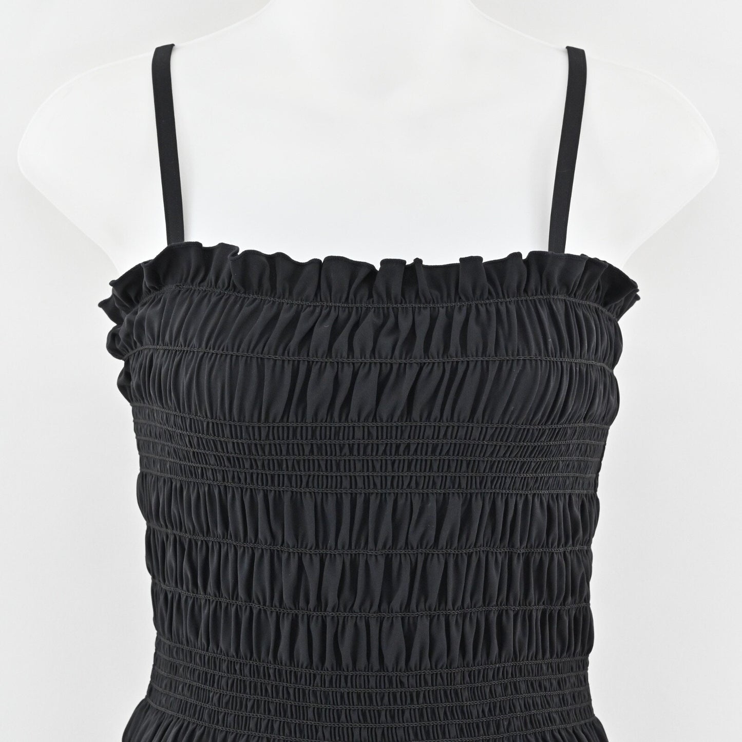 TORY BURCH Womens Costa Swimsuit Sz XS Black Smocked Convertible One Piece Retro