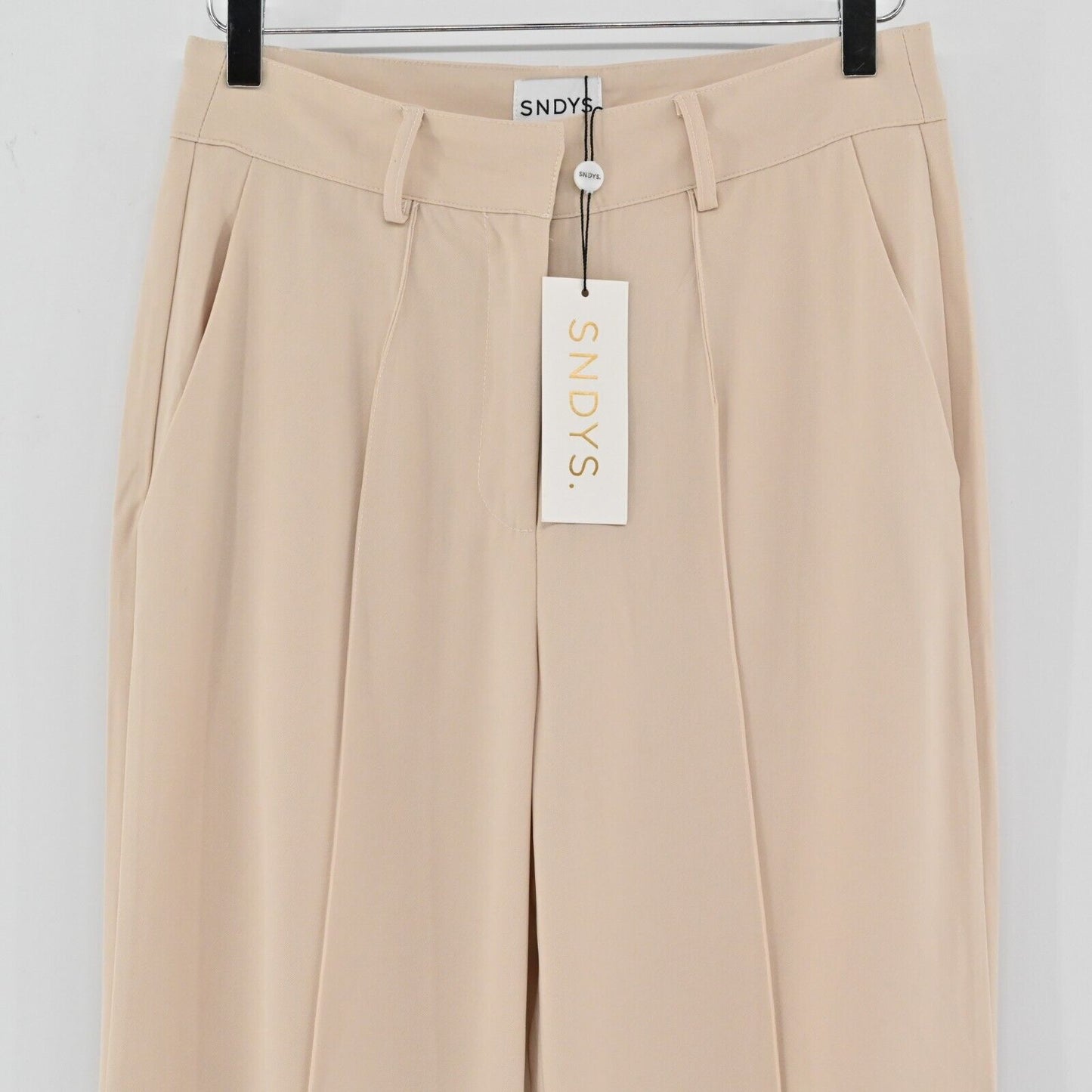 ANTHROPOLOGIE Pants Womens Sz M SNDYS Burland Pant Beige Wide Leg Pleated NEW