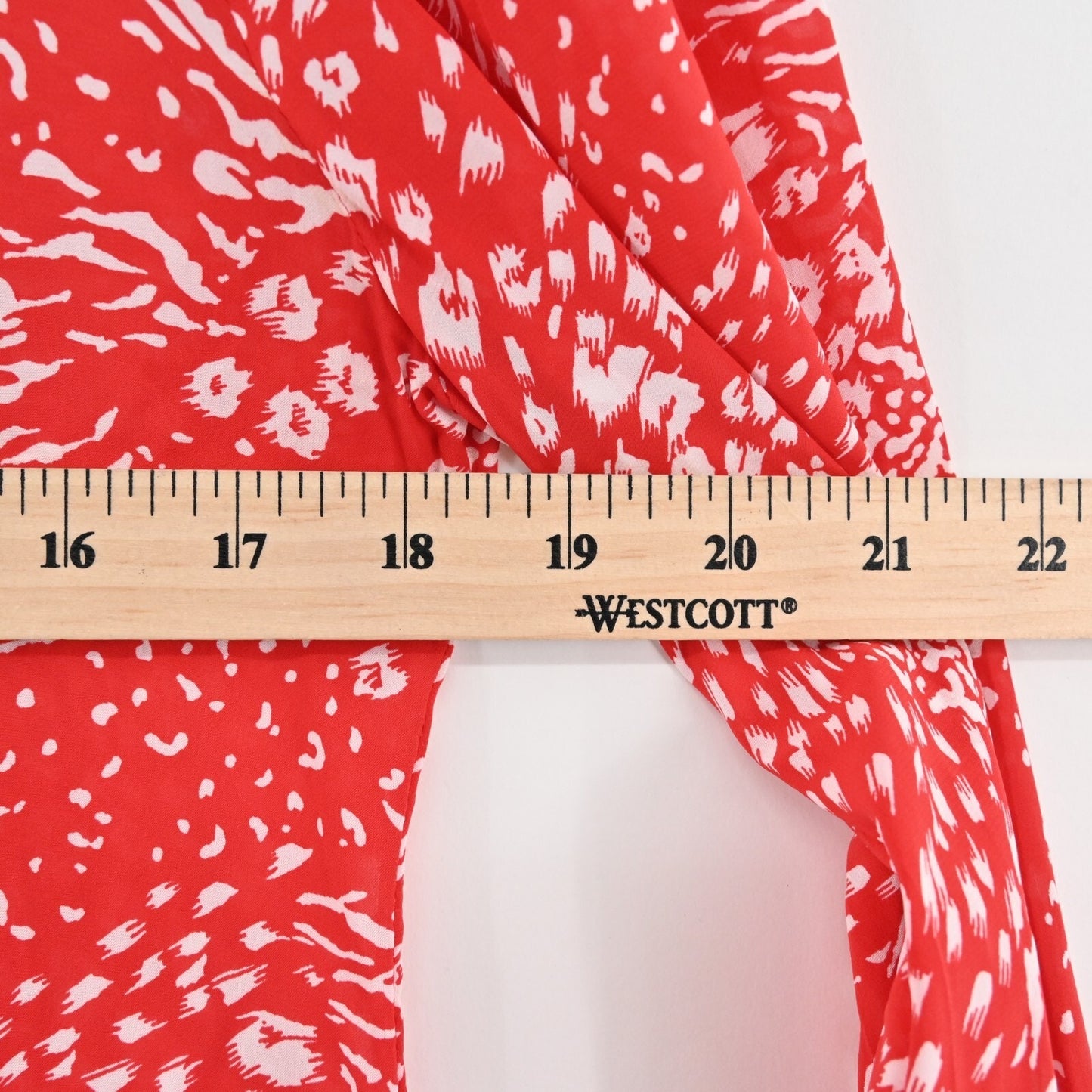 JOIE Top Womens Size L Tariana Viscose Leopard Print Blouse Cherry Red White