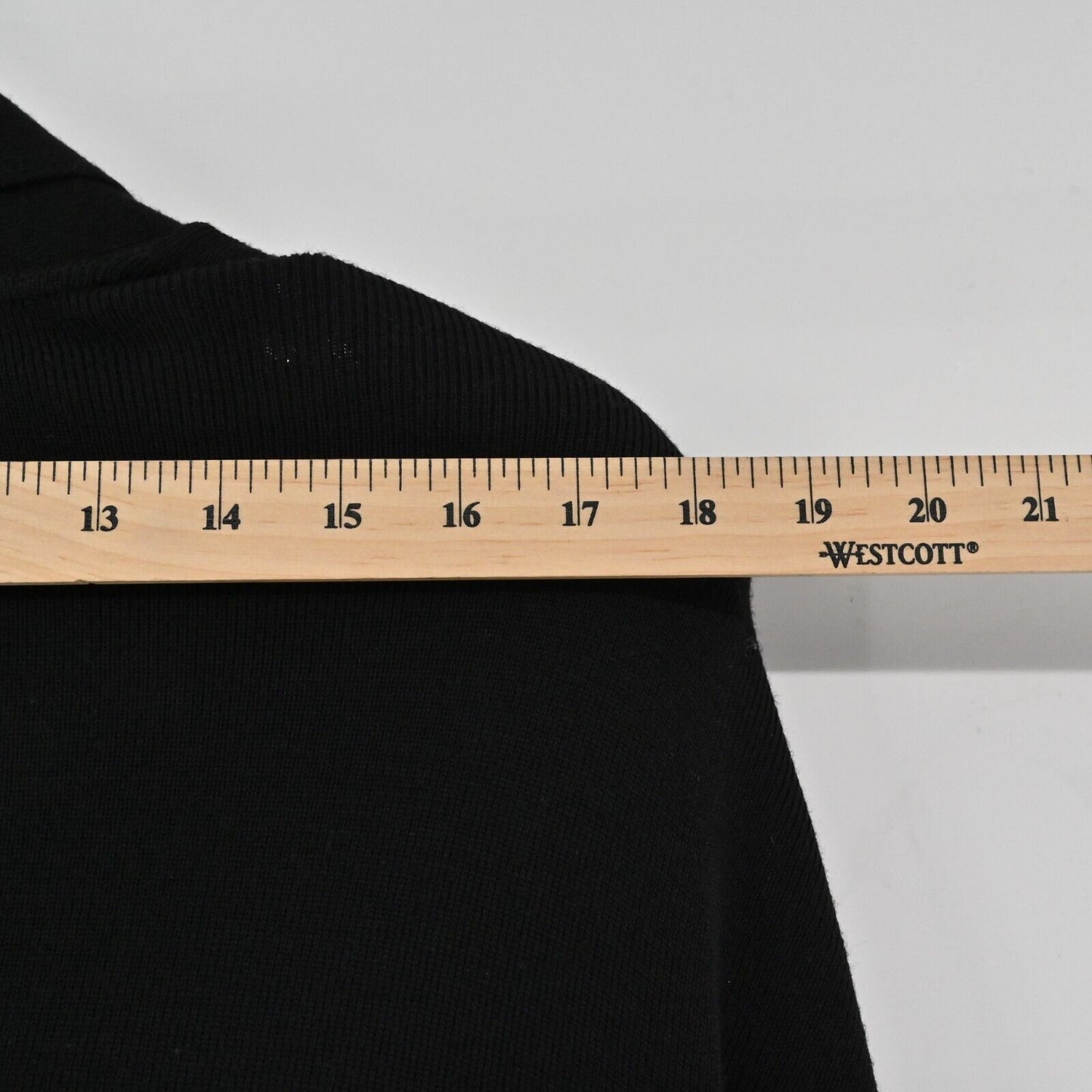 ESCADA Cardigan Sweater Womens Size 42 Black Wool Knit Open Front Quiet Luxury